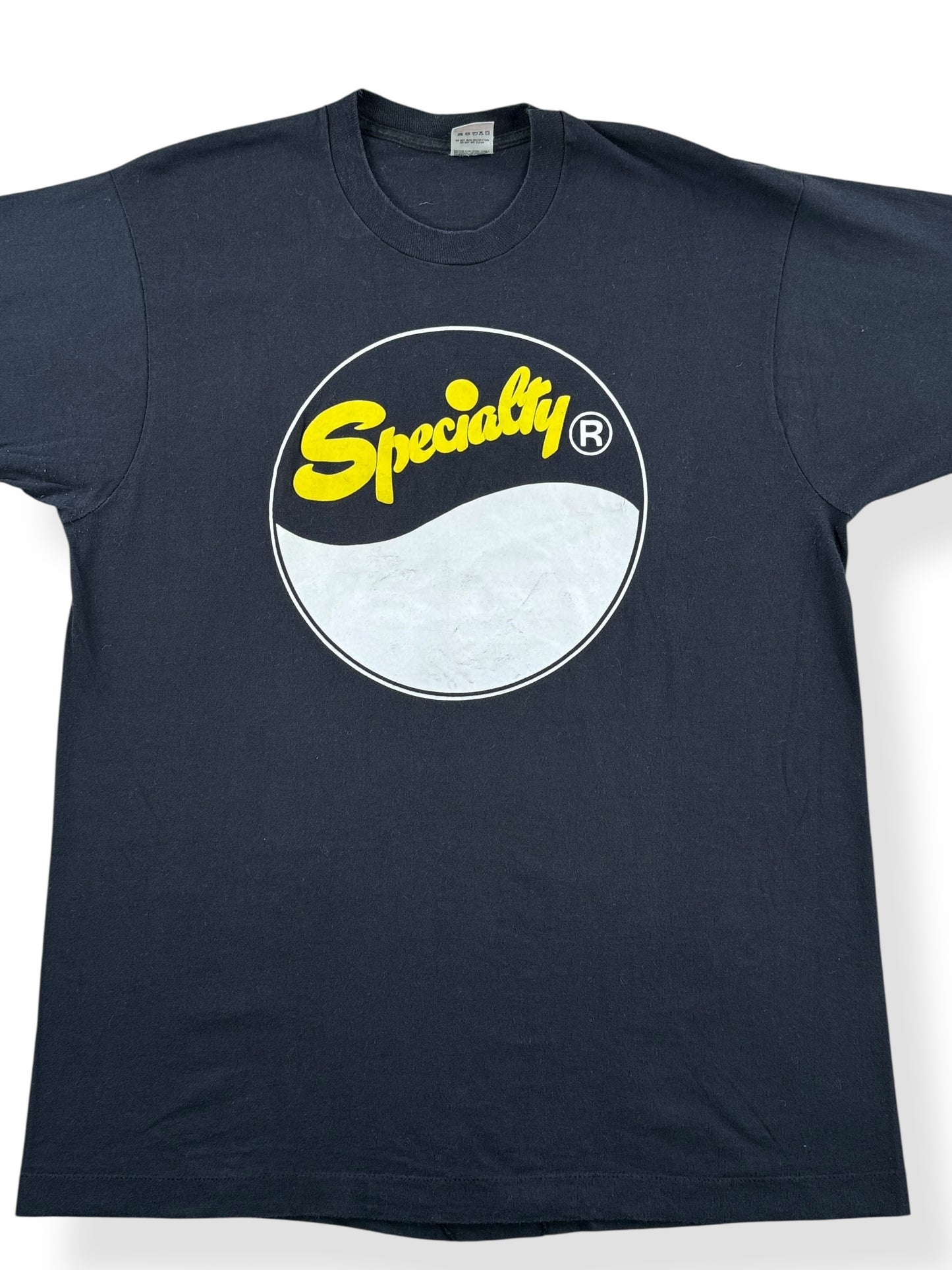 Front Close Up of Vintage Specialty Records Tee SZ L