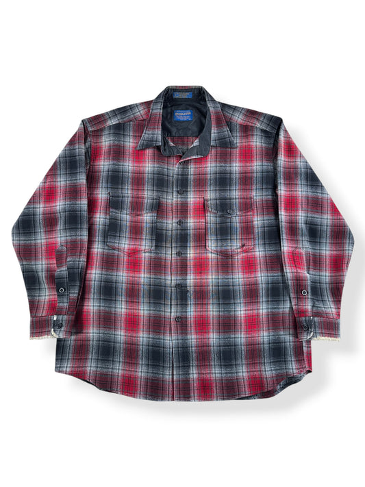 Front of Vintage Pendleton Outdoorsman Red & Black Flannel SZ XL