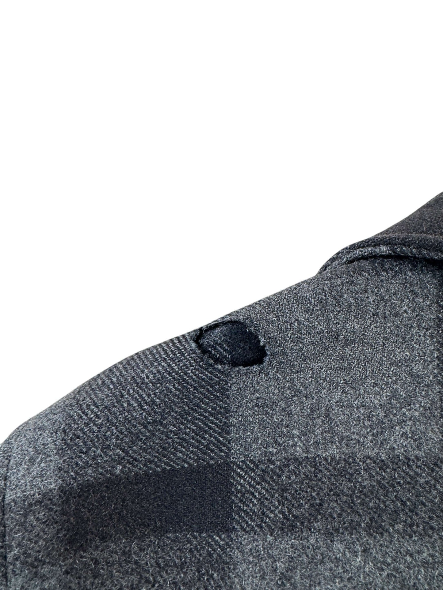 Hole on Vintage 90s Era Filson Black & Charcoal Mackinaw Cruiser Jacket SZ XXL