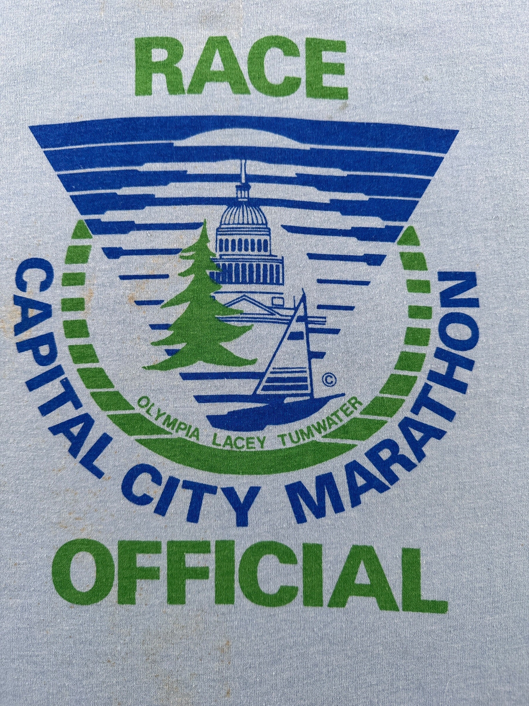 Graphic of Vintage Nike Race Official Capital City Tee SZ S