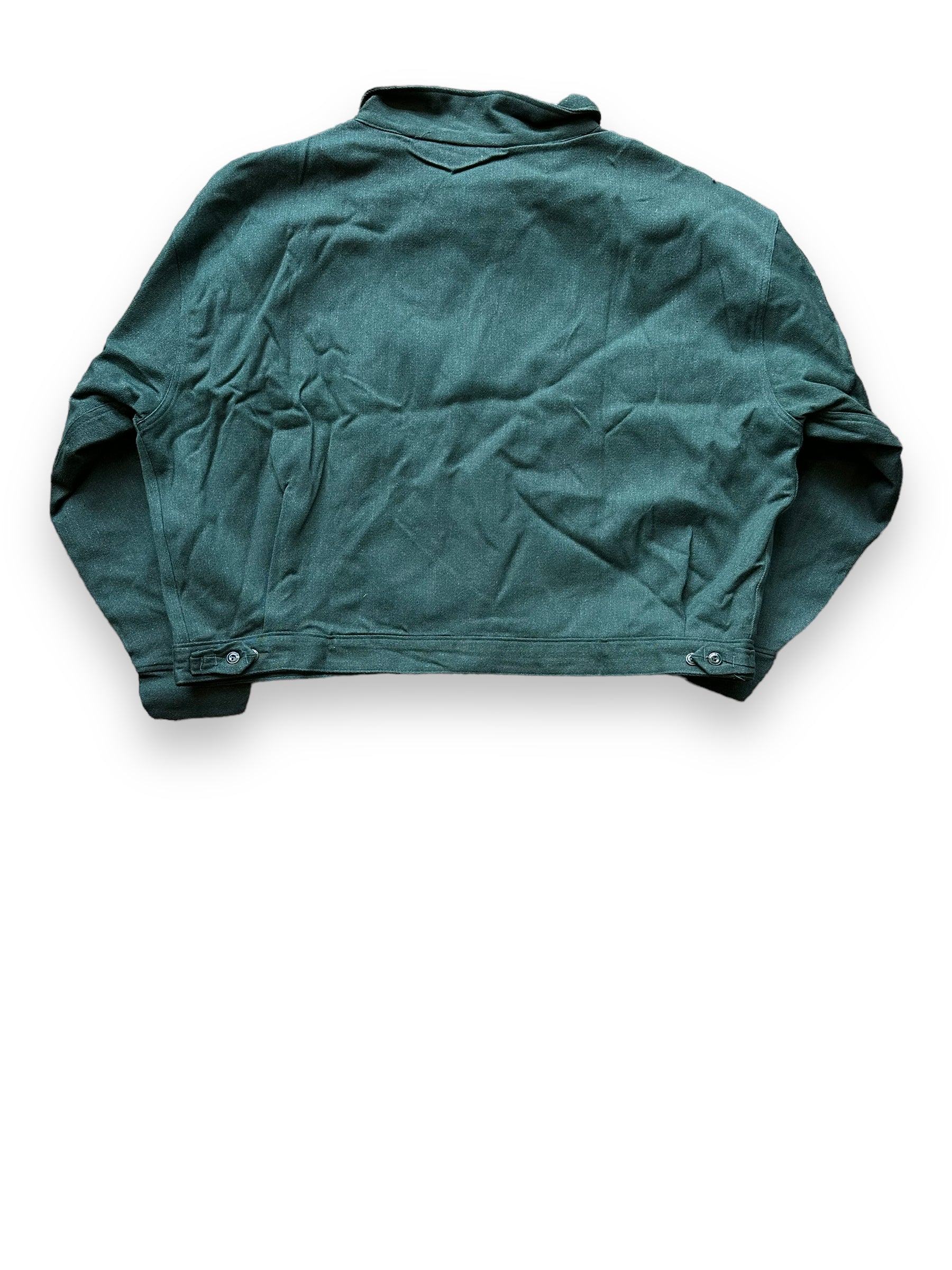 Rear View on Vintage Green Blanket Lined Gas Station Jacket SZ 56 | Vintage Workwear Jacket Seattle | Seattle Vintage Clothing