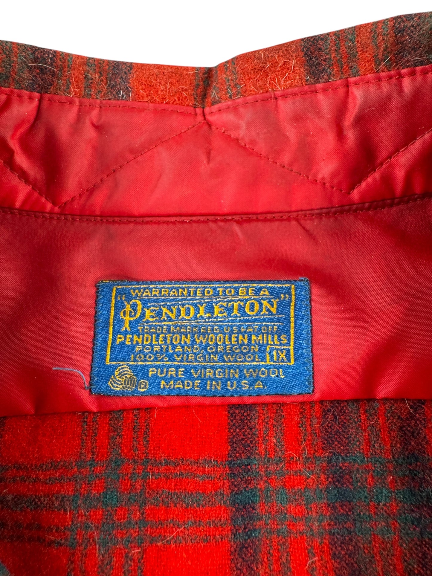 Tag on Vintage Pendleton Wool Flannel SZ XXL