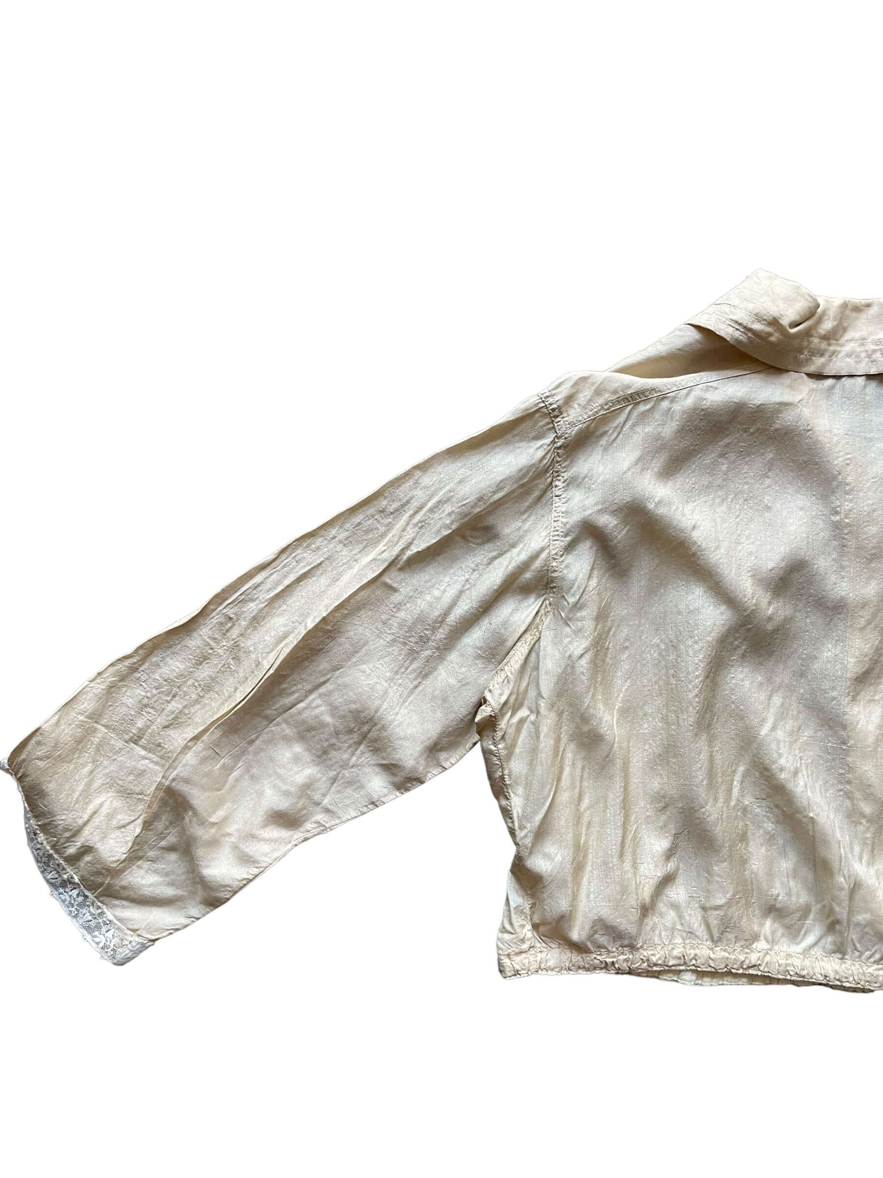 Back left side view of 1900s Edwardian Silk Blouse L-XL