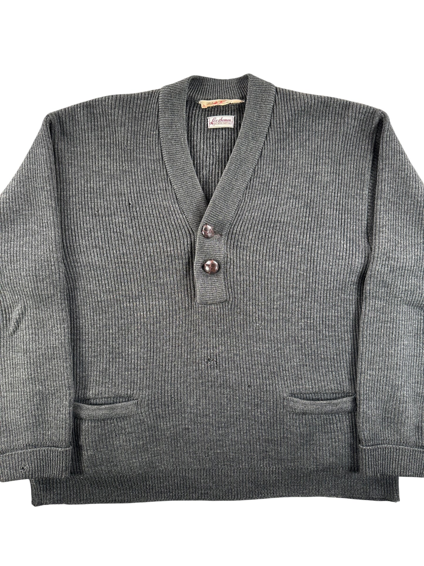 Front Close Up of Vintage Buford English Wool Sweater SZ L