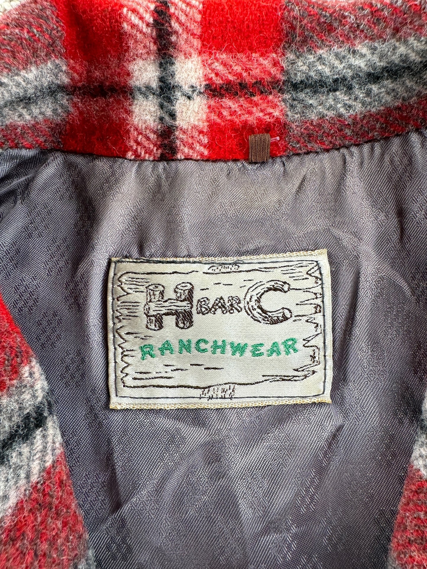 Tag on Vintage H Bar C Wool Jacket SZ M AS IS