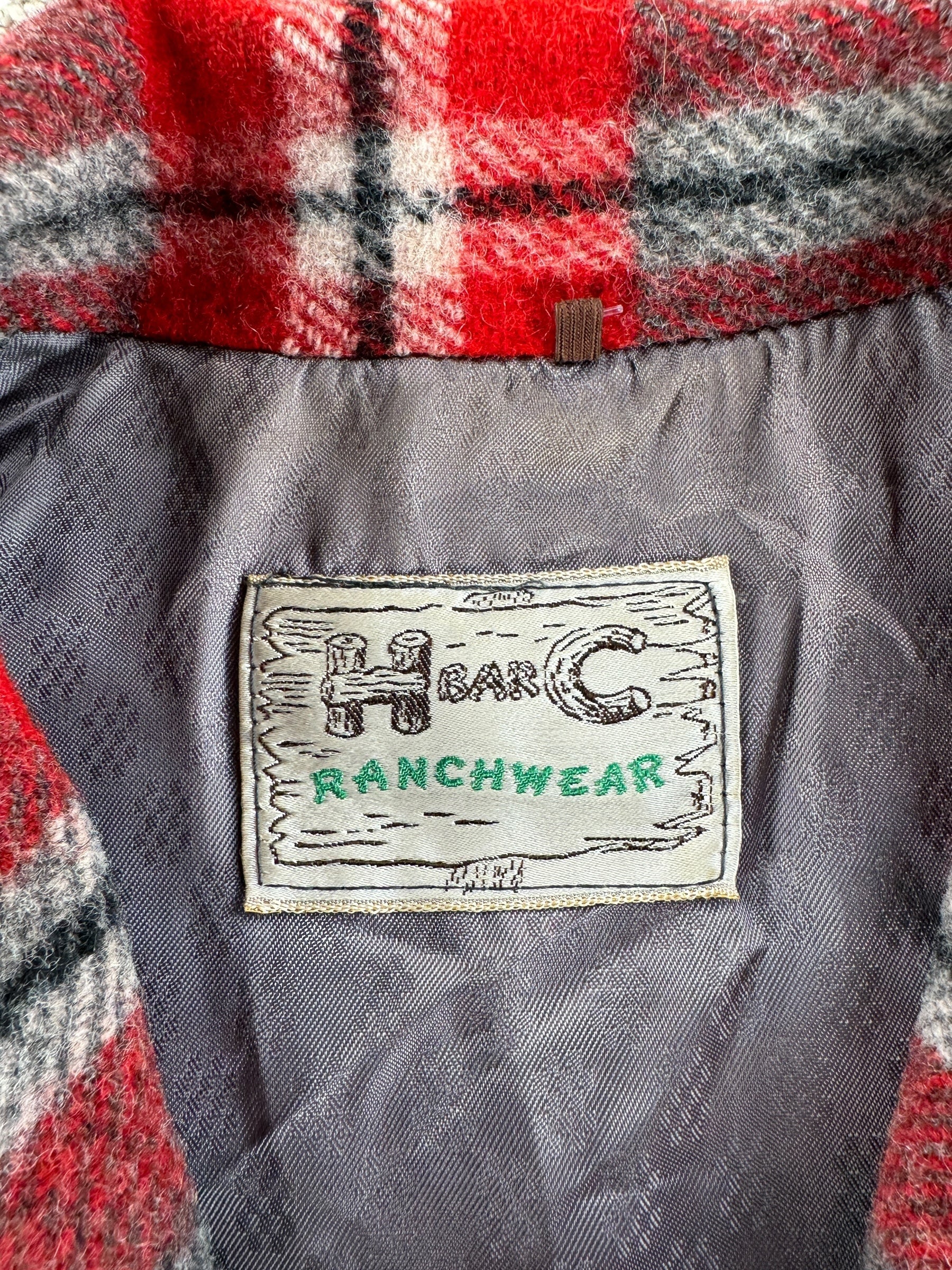 Tag on Vintage H Bar C Wool Jacket SZ M AS IS