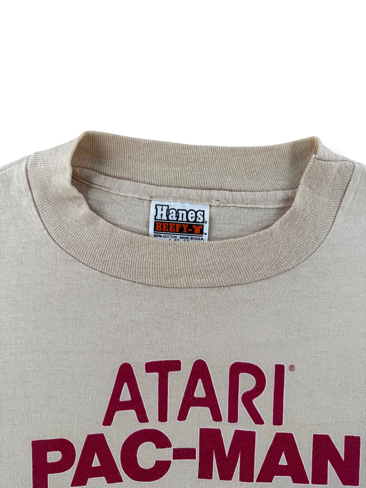 Collar on Vintage '82 Atari 2600 Pac Man Tee SZ L (Fits M)