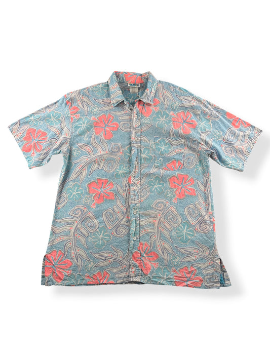 Front of Vintage Sears Cotton Aloha Shirt SZ XL (Fits L)