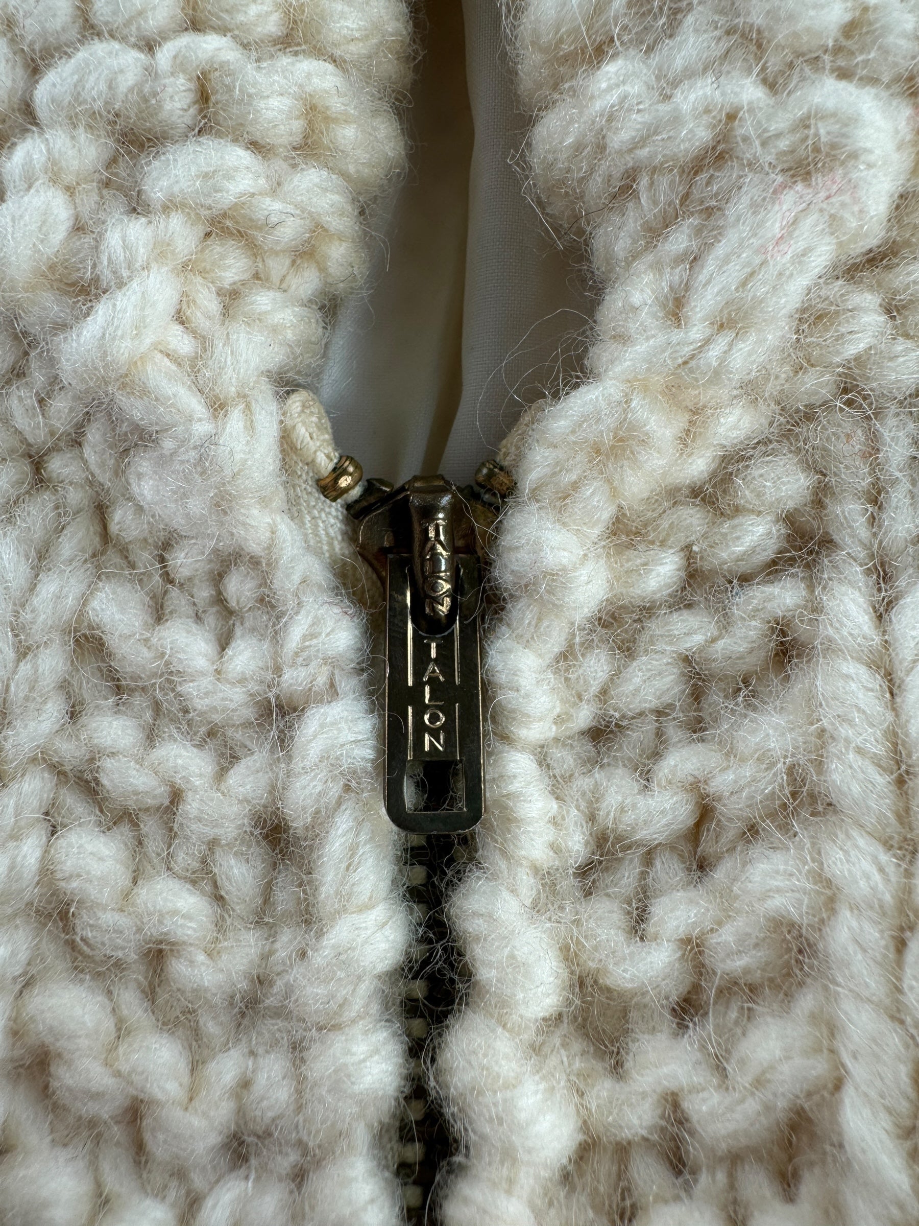Zipper on Vintage Mary Maxim Hoedown Cowichan Sweater SZ L