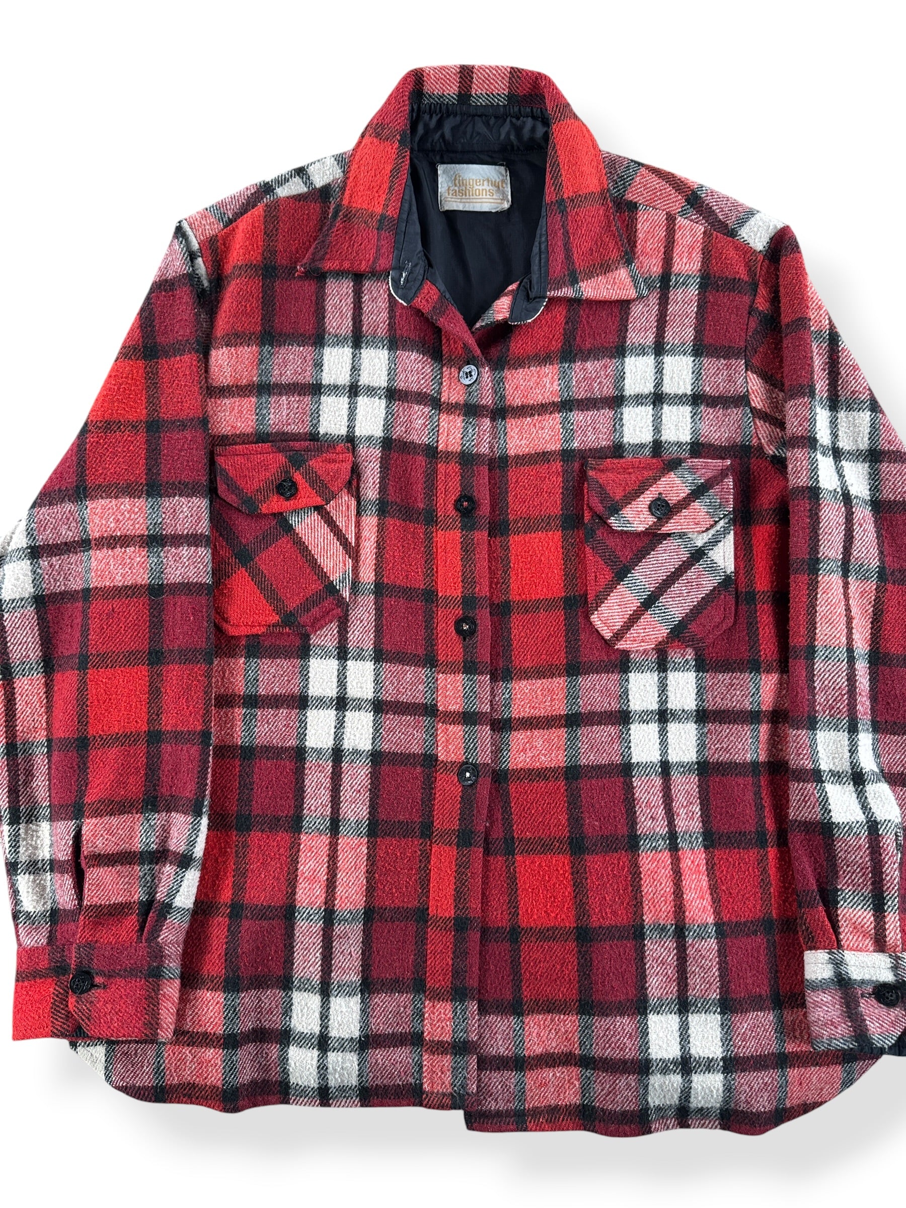 Front Close Up of Vintage Fingerhut Fashions CPO Flannel SZ L