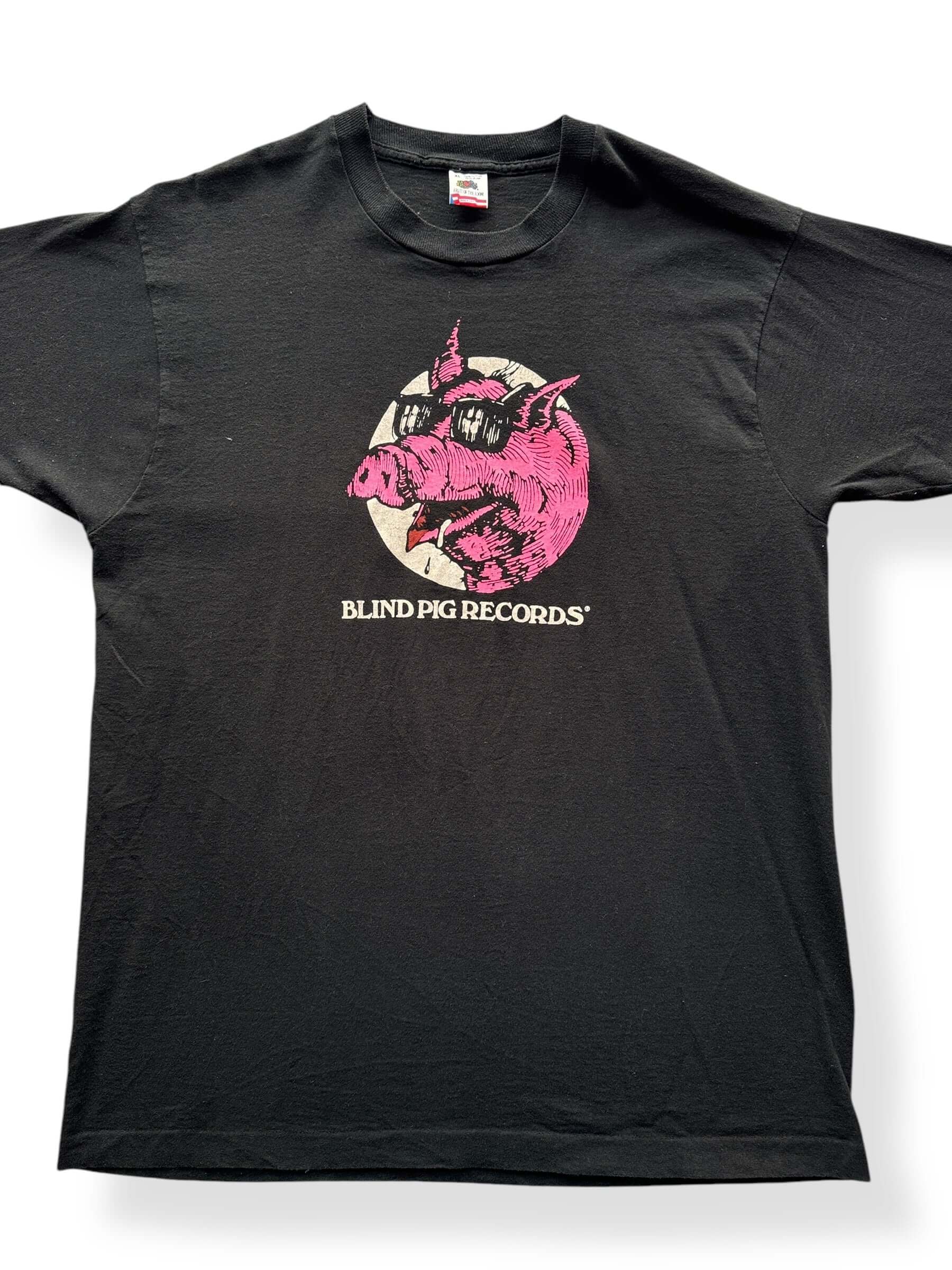 Front Close Up of Vintage Blind Pig Records Tee SZ XL