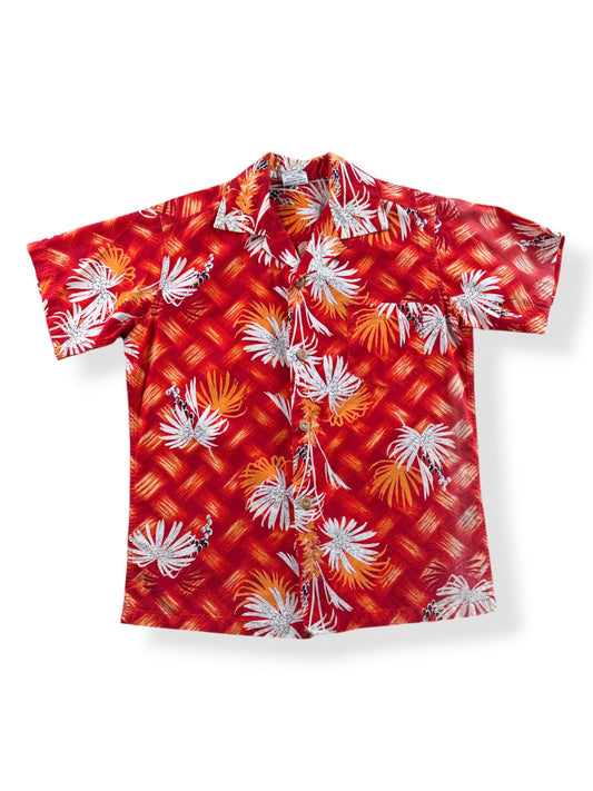 Front of Vintage 50s Hawaiian Surf by Pacific Aloha Shirt SZ 16