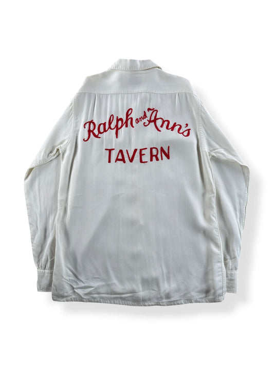 Back of Vintage Ralph and Anna's Tavern Long Sleeve Bowling Shirt SZ M