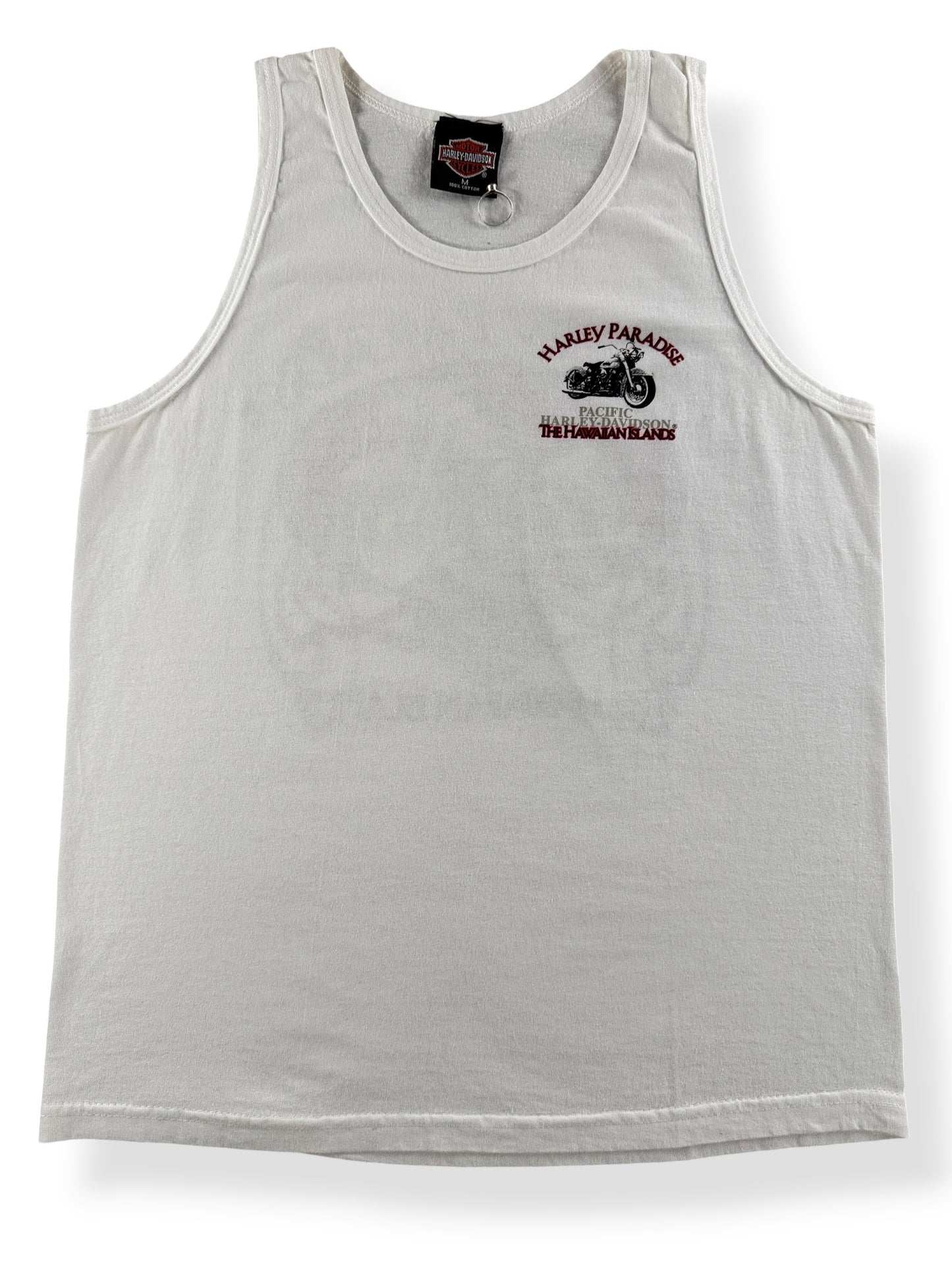 Front Close Up of Vintage Harley Davidson Hawaii Tank Top SZ M (Fits S)