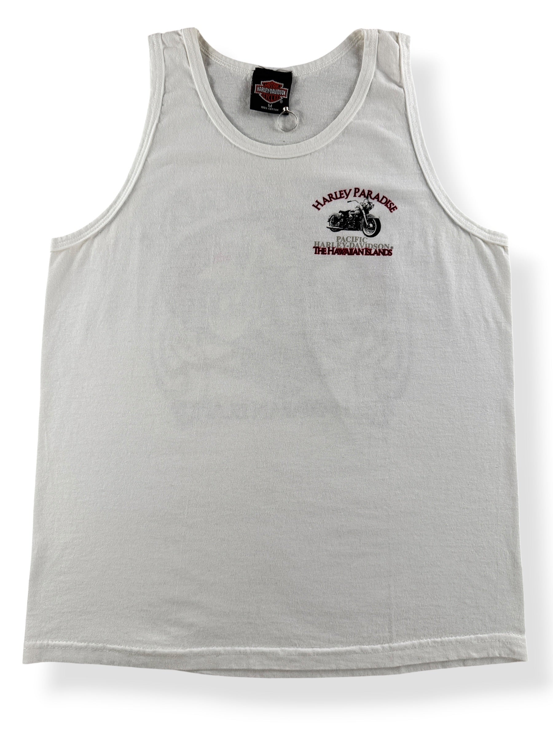 Front Close Up of Vintage Harley Davidson Hawaii Tank Top SZ M (Fits S)