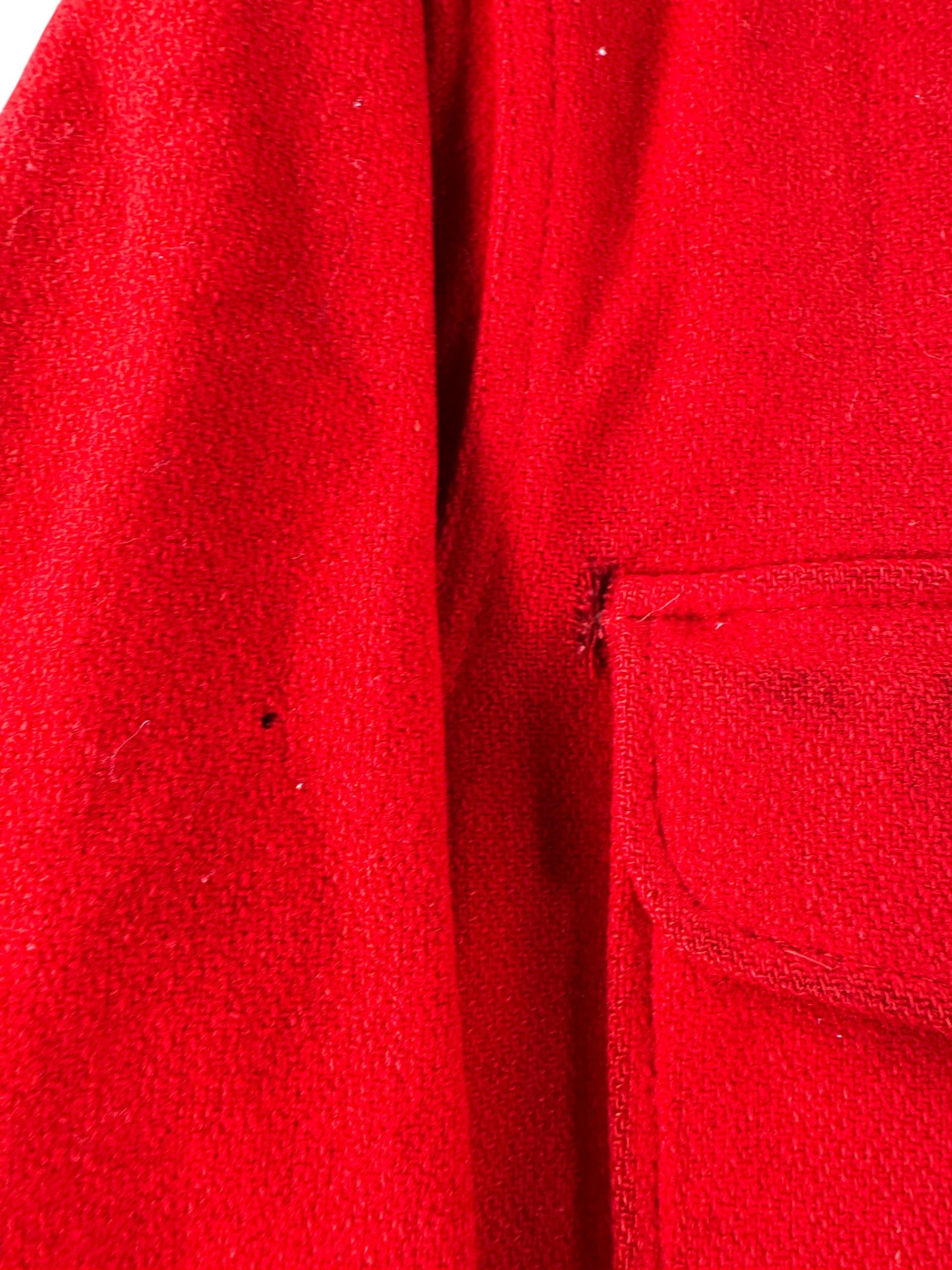 Wear on Vintage Red Wool Skyline Cruiser Jacket SZ L