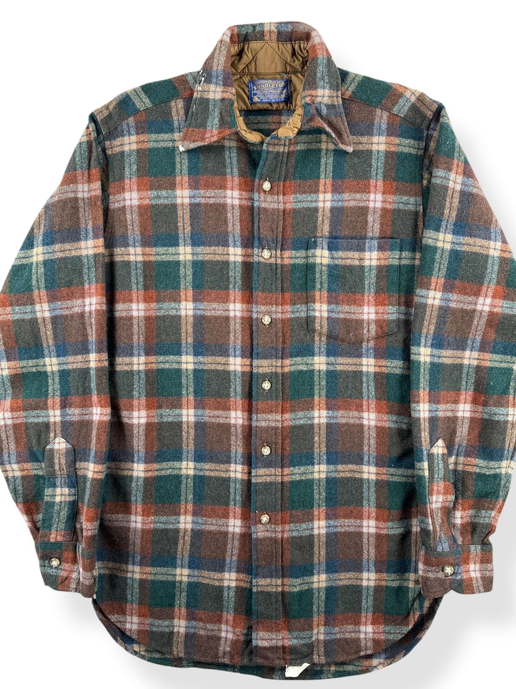 Front Close Up of Vintage Pendleton Flannel SZ S AS IS