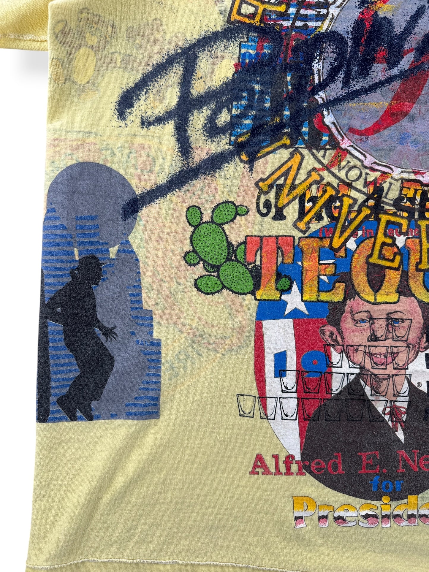 Graphic on inside of Vintage 1990s Washington Test Print Tee SZ M