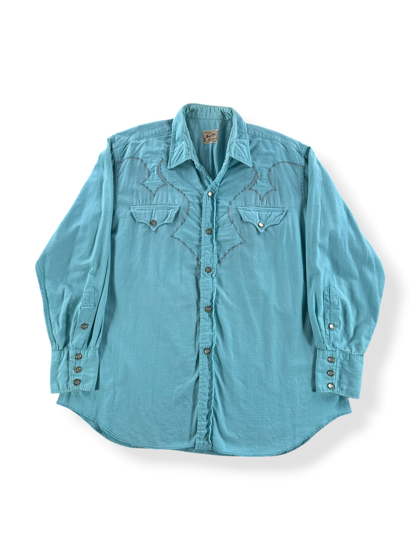 Front of Vintage 50s/60s Tem-Tex Embroidered Pearlsnap SZ L