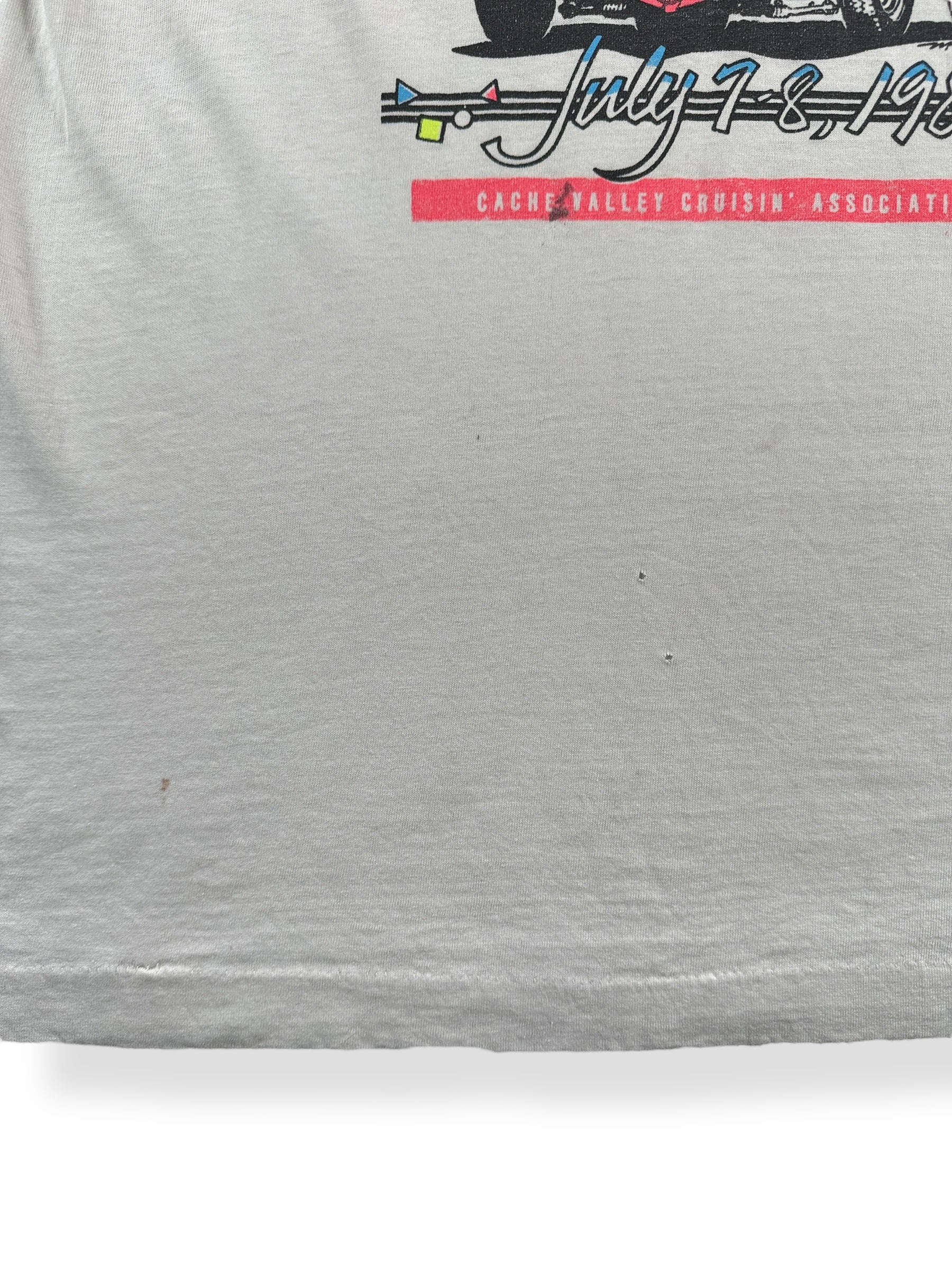 Holes on Vintage Cache Valley Cruise In Car Tee SZ M