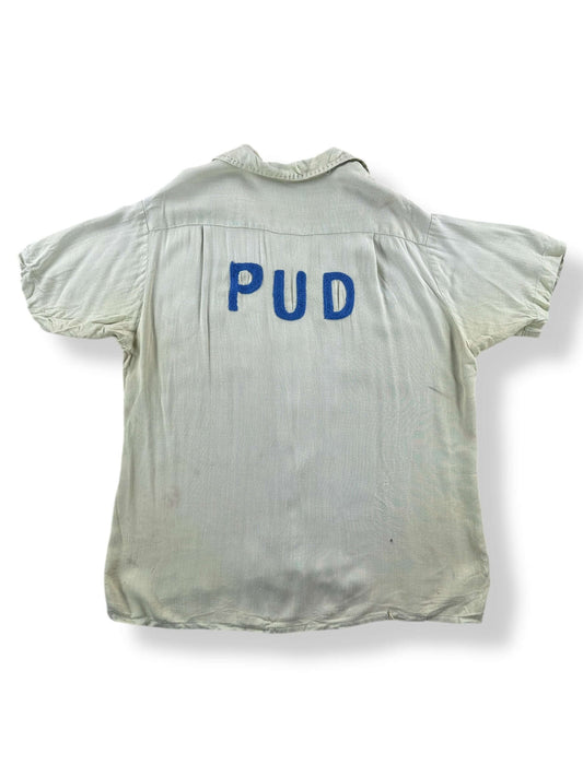 Back of Vintage Elmer Pud Bowling Shirt SZ L AS IS