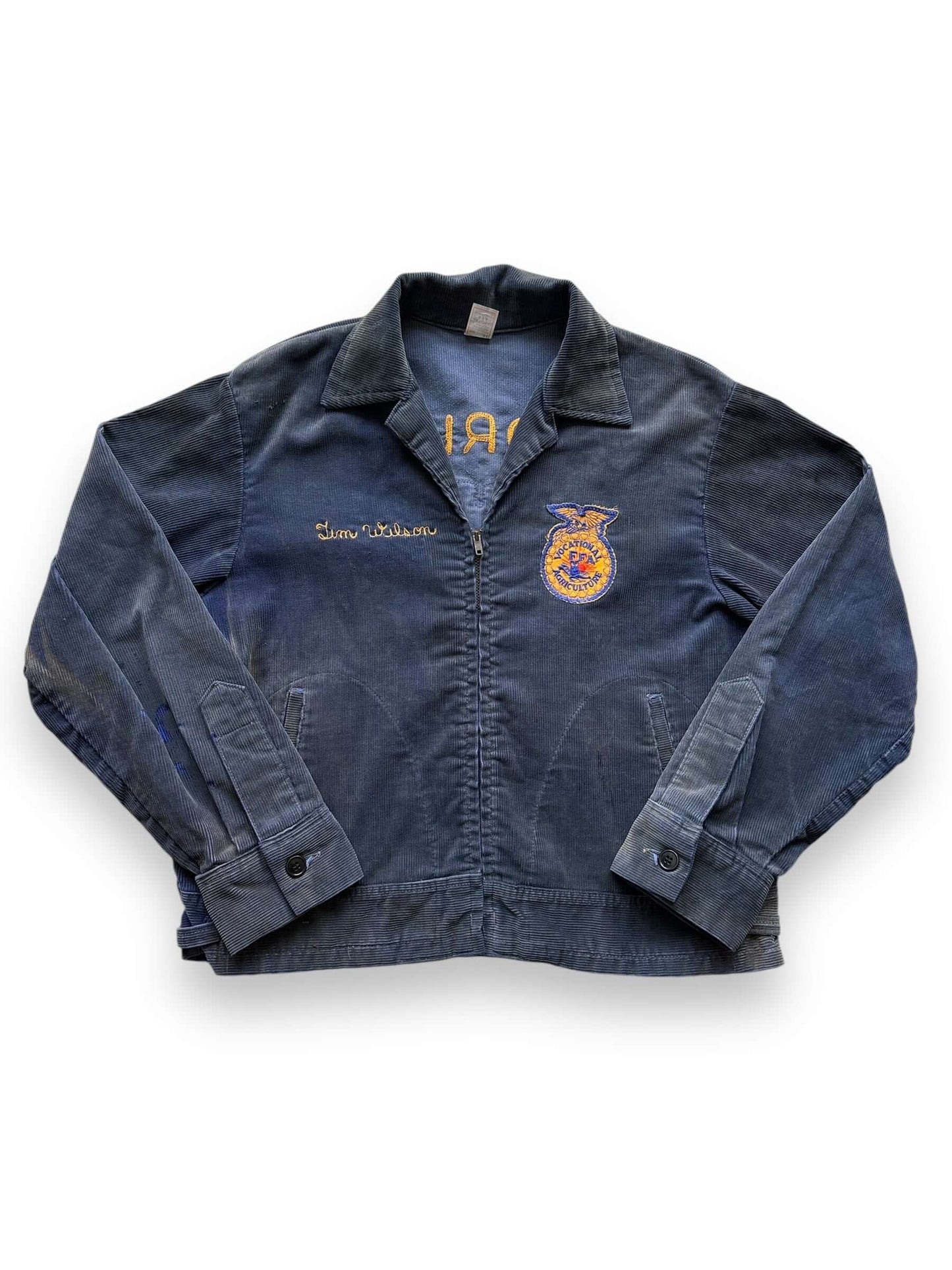 front of Vintage Faded Bayshore High FL FFA Jacket SZ 44