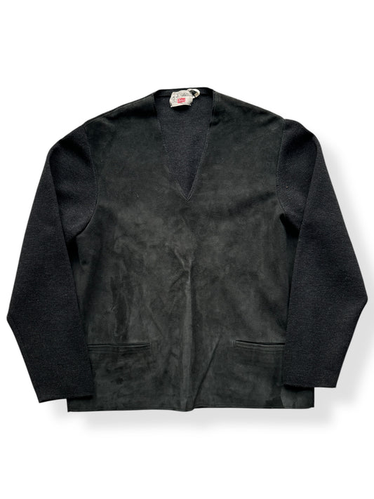 Front of Vintage Beltex Merino Wool/Suede Pullover SZ L