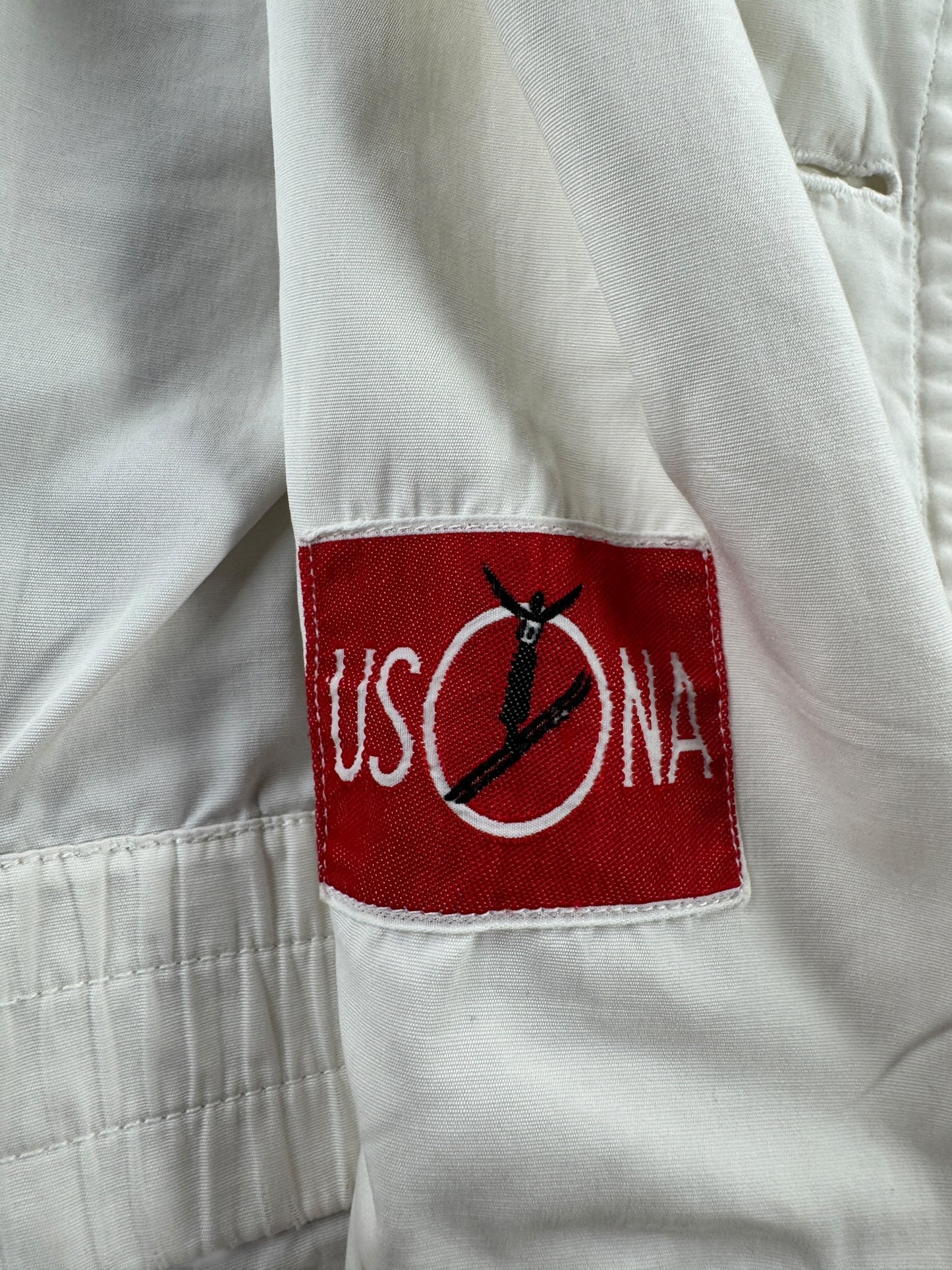 Label on Vintage 50s White Ski Jacket SZ 42 (Fits S)