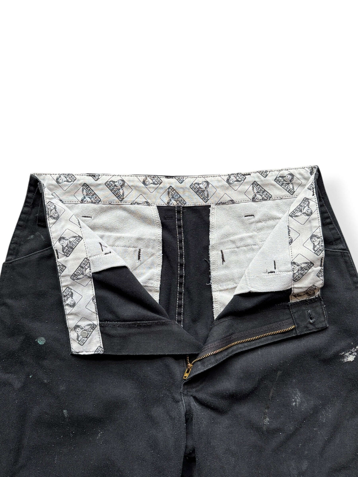 Inside of Ben Davis Black Paint Splattered Pants W33