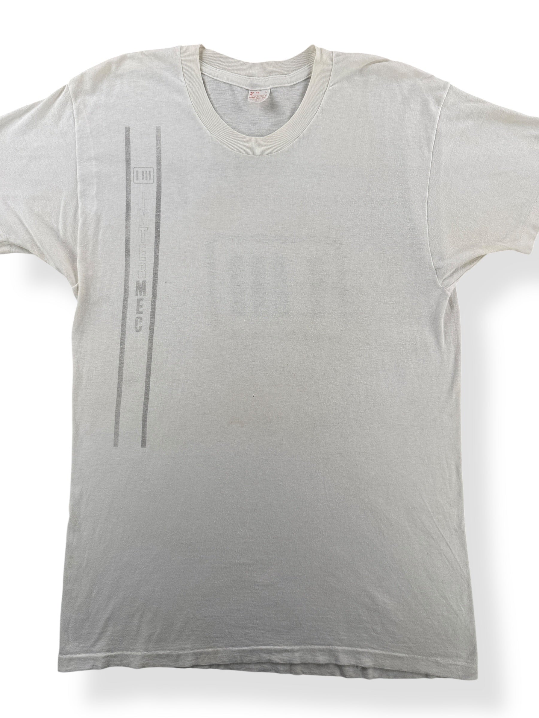 Front Close Up of Vintage Waterprint Intermec Tee SZ L (Fits M)