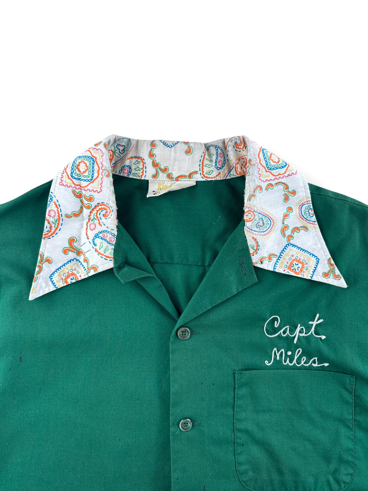 Collar on Vintage King Louie Paisley Trim Bowling Shirt SZ L
