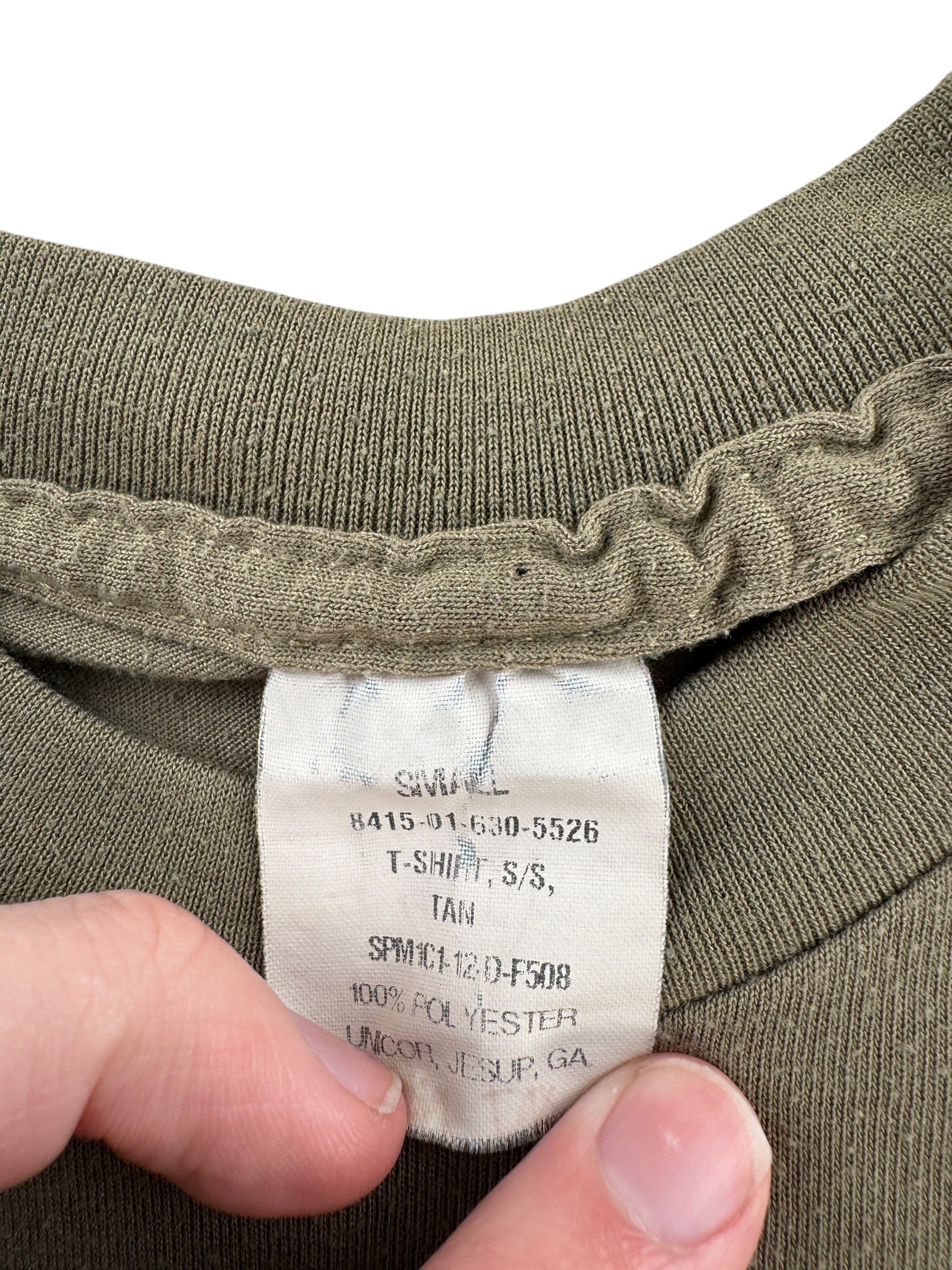 Tag on Vintage Olive Drab Military Tee SZ S