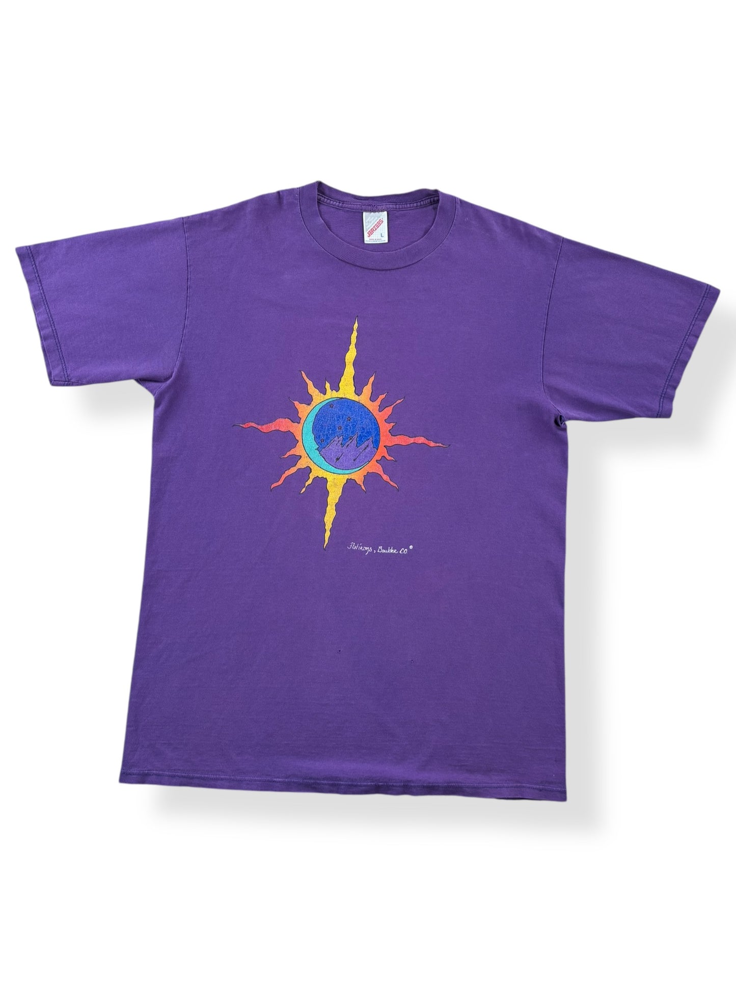 Front of Vintage Flatirons Boulder CO Tee SZ L