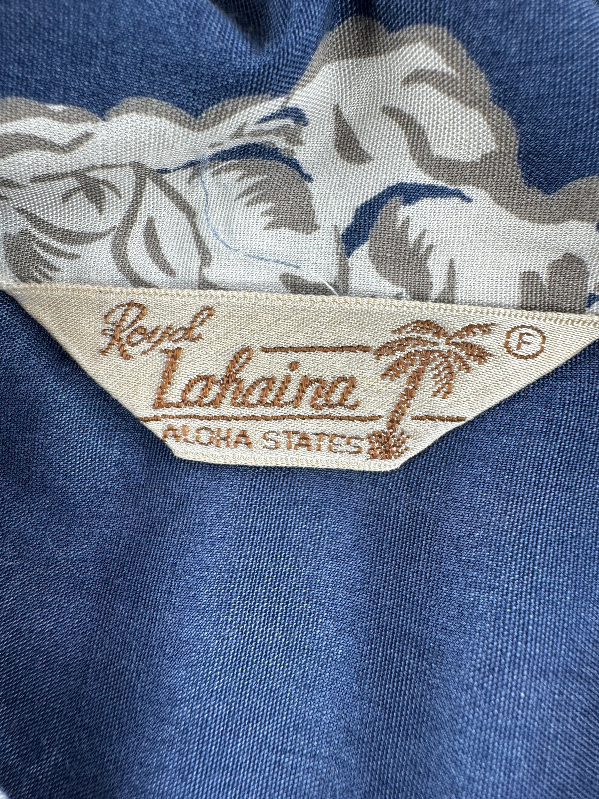 Tag on Vintage 80s Royal Lahaina Aloha Shirt SZ L