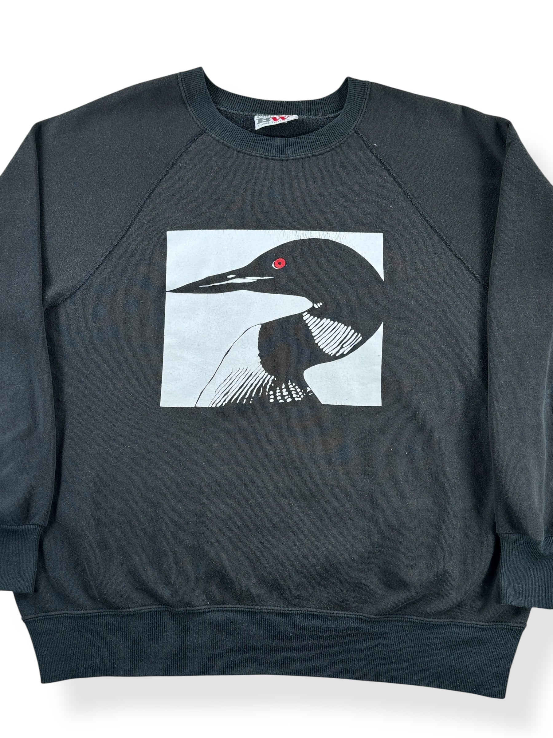 Front Close Up of Vintage Loon Crewneck SZ XL
