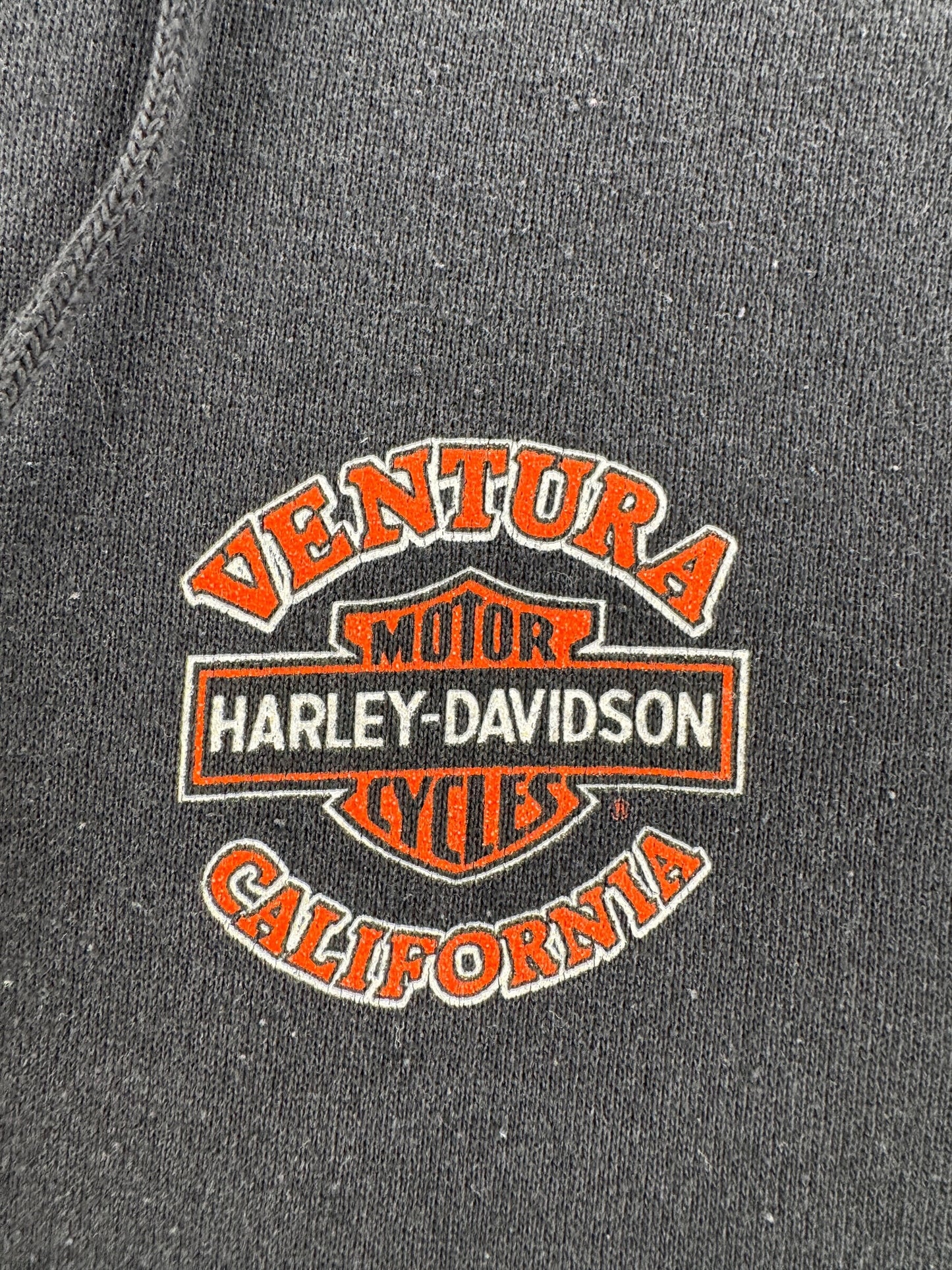 Graphic of Vintage 1989 Ventura Harley Hoodie SZ M (Fits S)