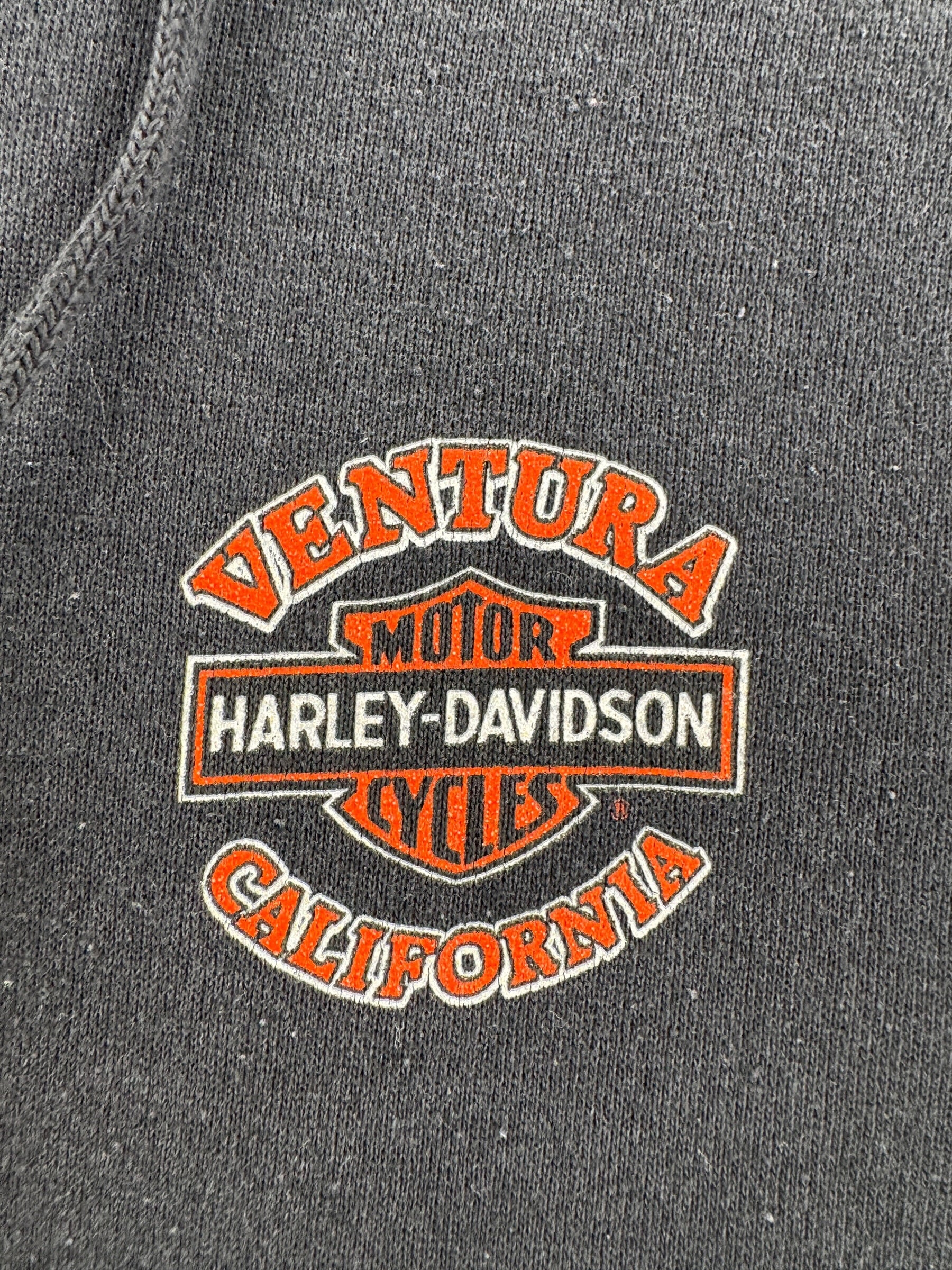 Graphic of Vintage 1989 Ventura Harley Hoodie SZ M (Fits S)