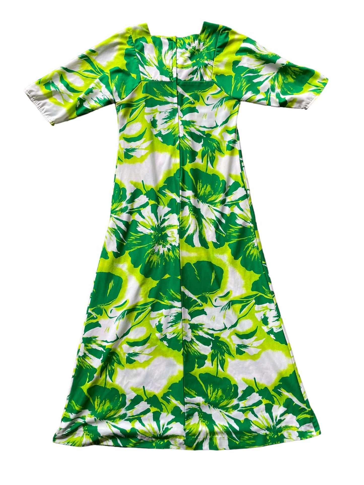 Full back view of 1960s Tropicana Hawaiian Dress M-L