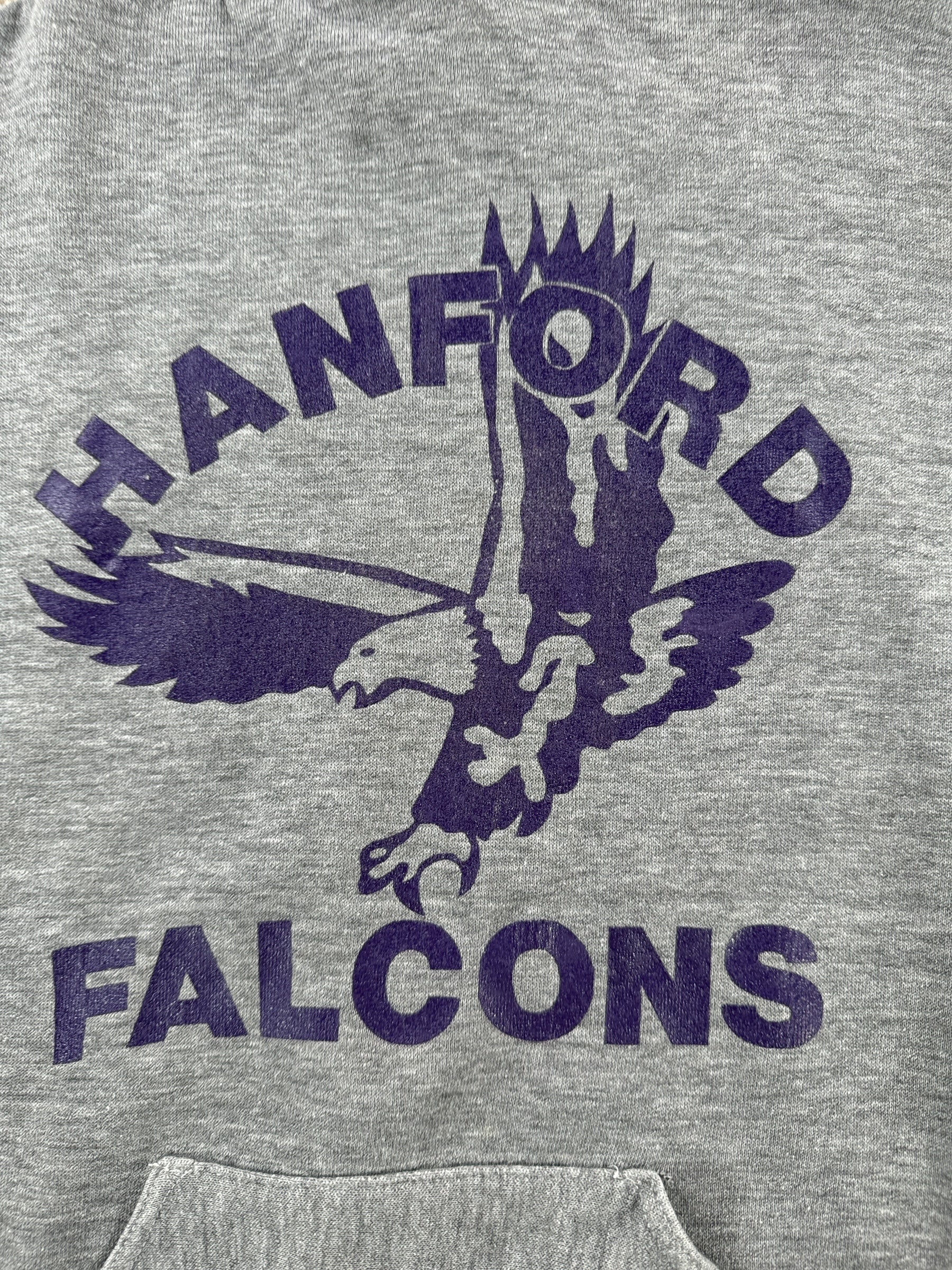 Graphic on Vintage Hanford Falcons Russell Hoodie SZ M