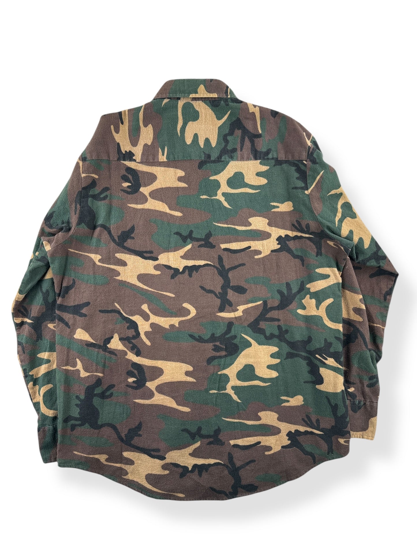 Back of Vintage Williams Bay Camo Chamois Shirt SZ L