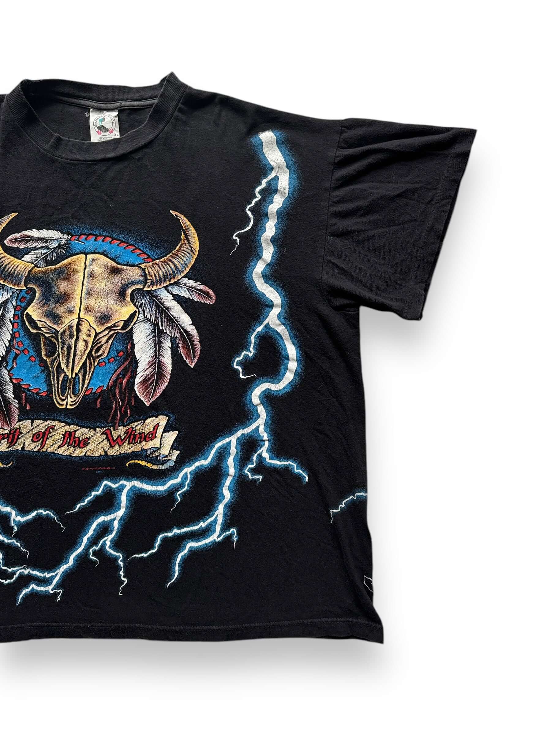 front left of Vintage Spirit of the Wind Lightning AOP Tee SZ XL