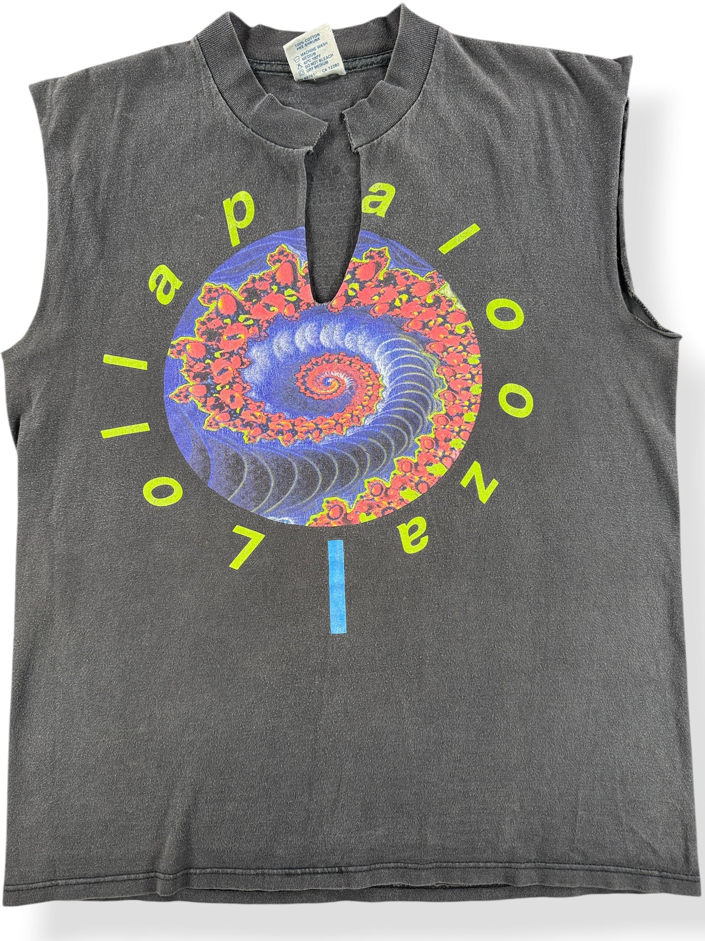 Front Close Up of Vintage 1991 Lollapalooza Chopped Tee SZ L - AS IS