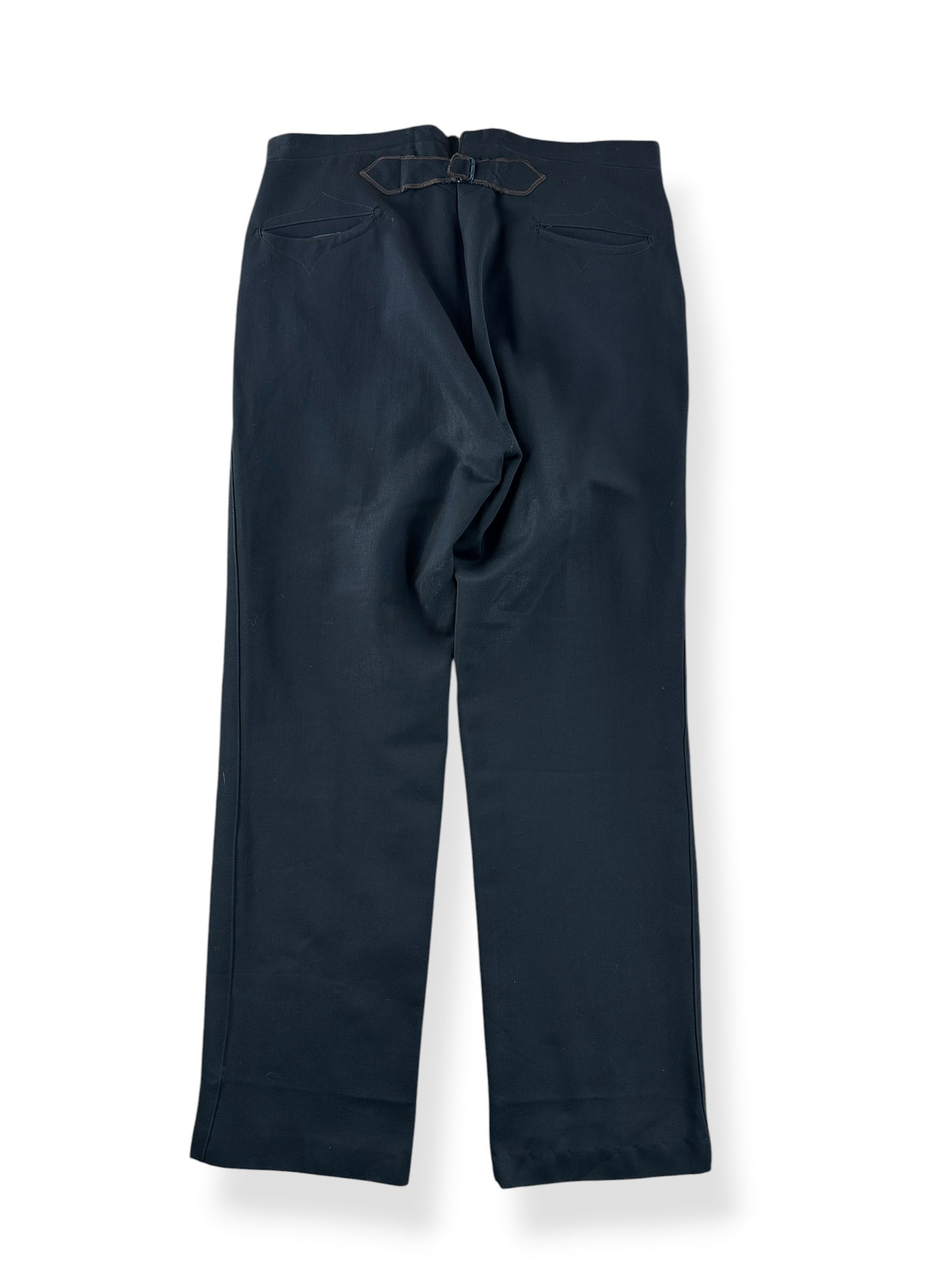 Back of Vintage Early 20th Century Buckle Back Trousers W35