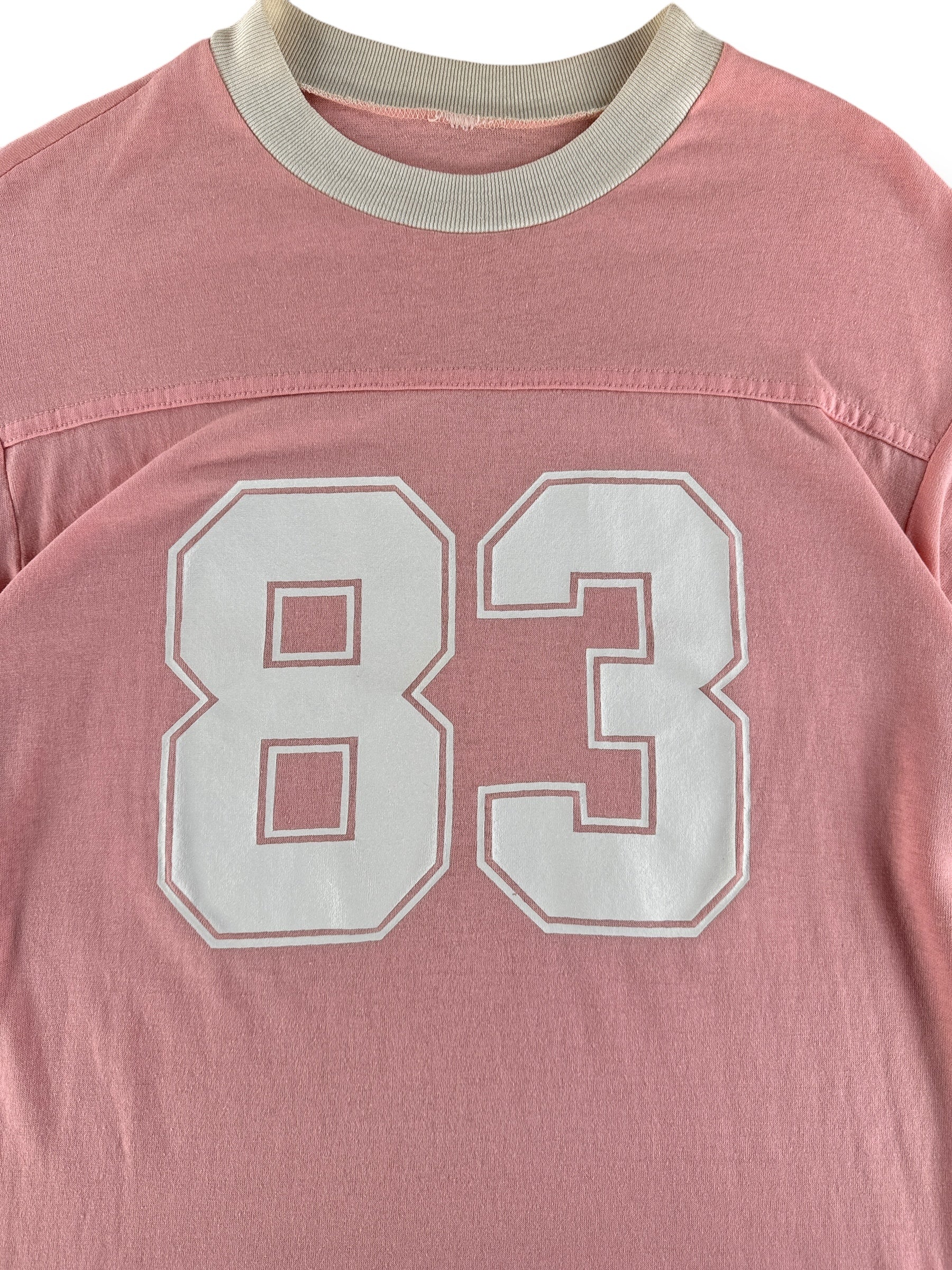 Front Graphic of Vintage Pink "83" Jersey SZ M