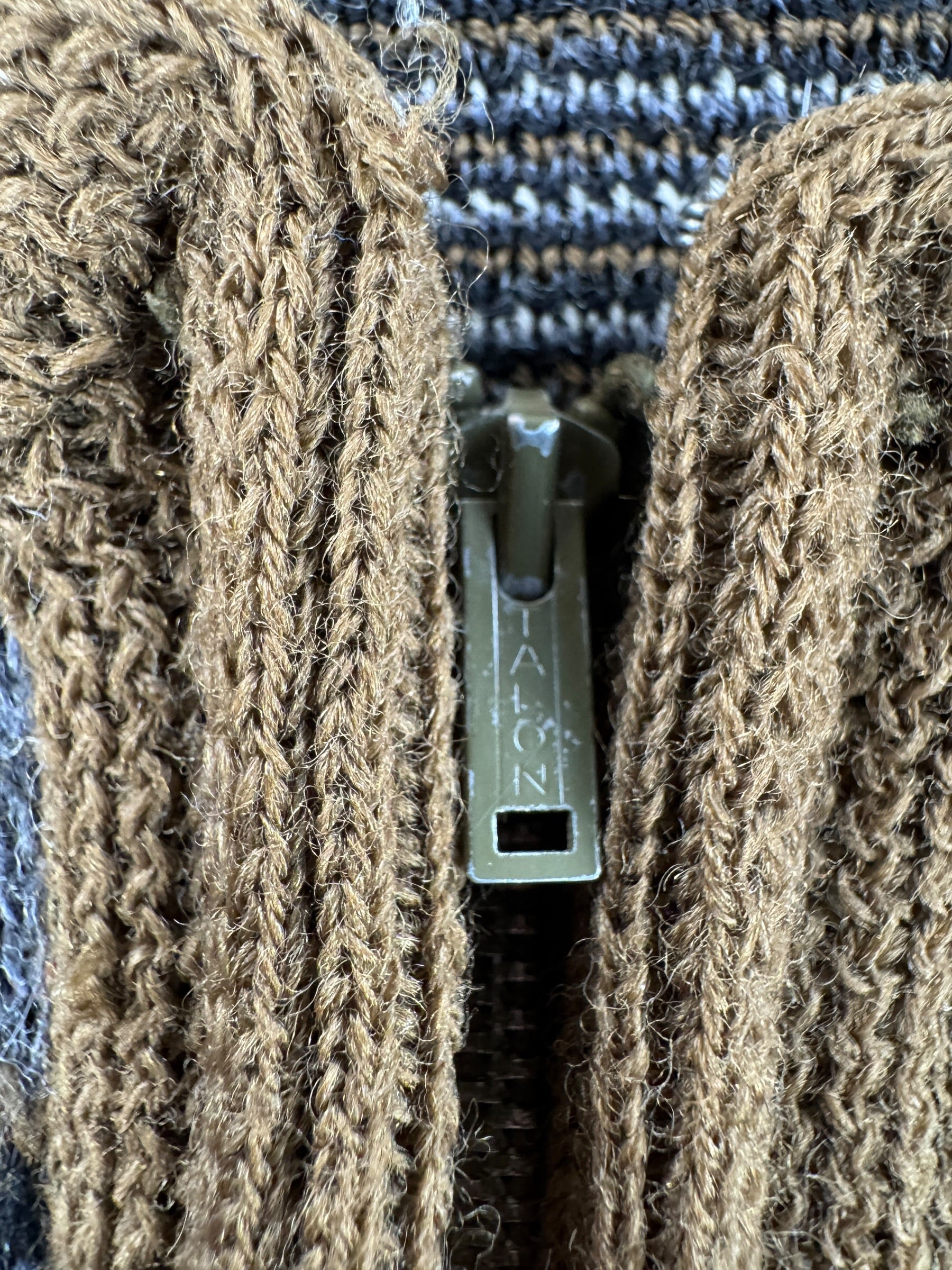 Zipper on Vintage Catalina Jacquard Zip Up Sweater SZ 38