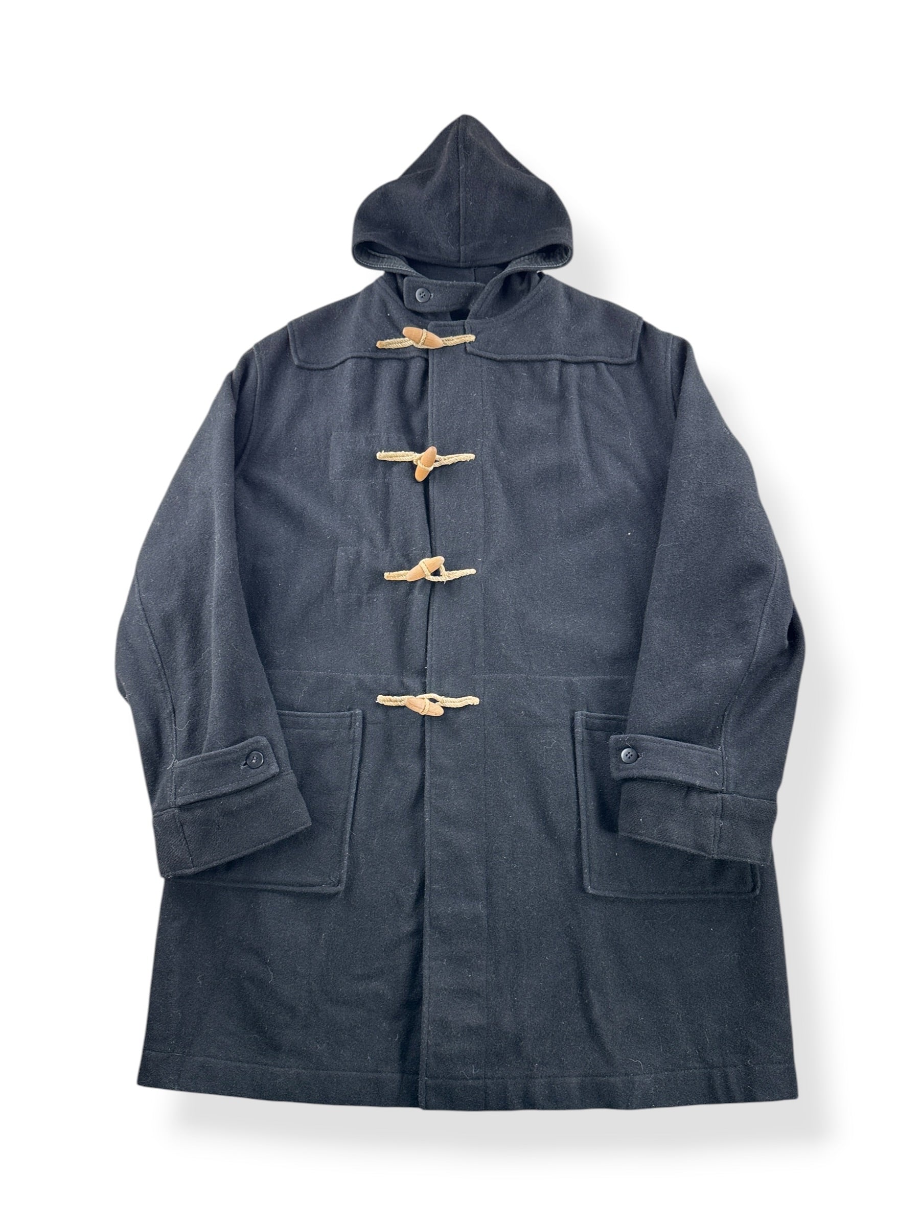Front of Vintage Frederick And Nelson Black Wool Toggle Front Coat SZ XL