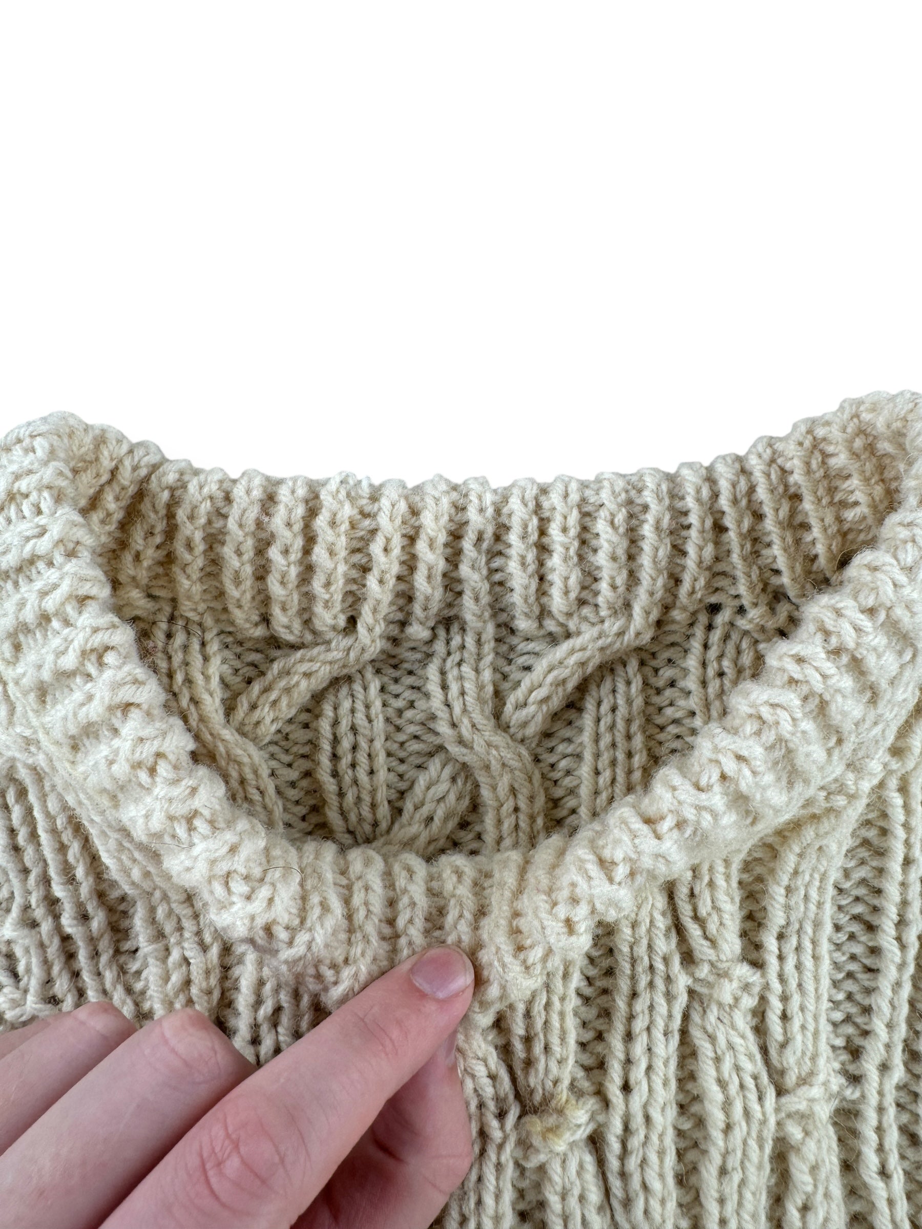 Collar on Vintage Irish Fishermen Sweater SZ M
