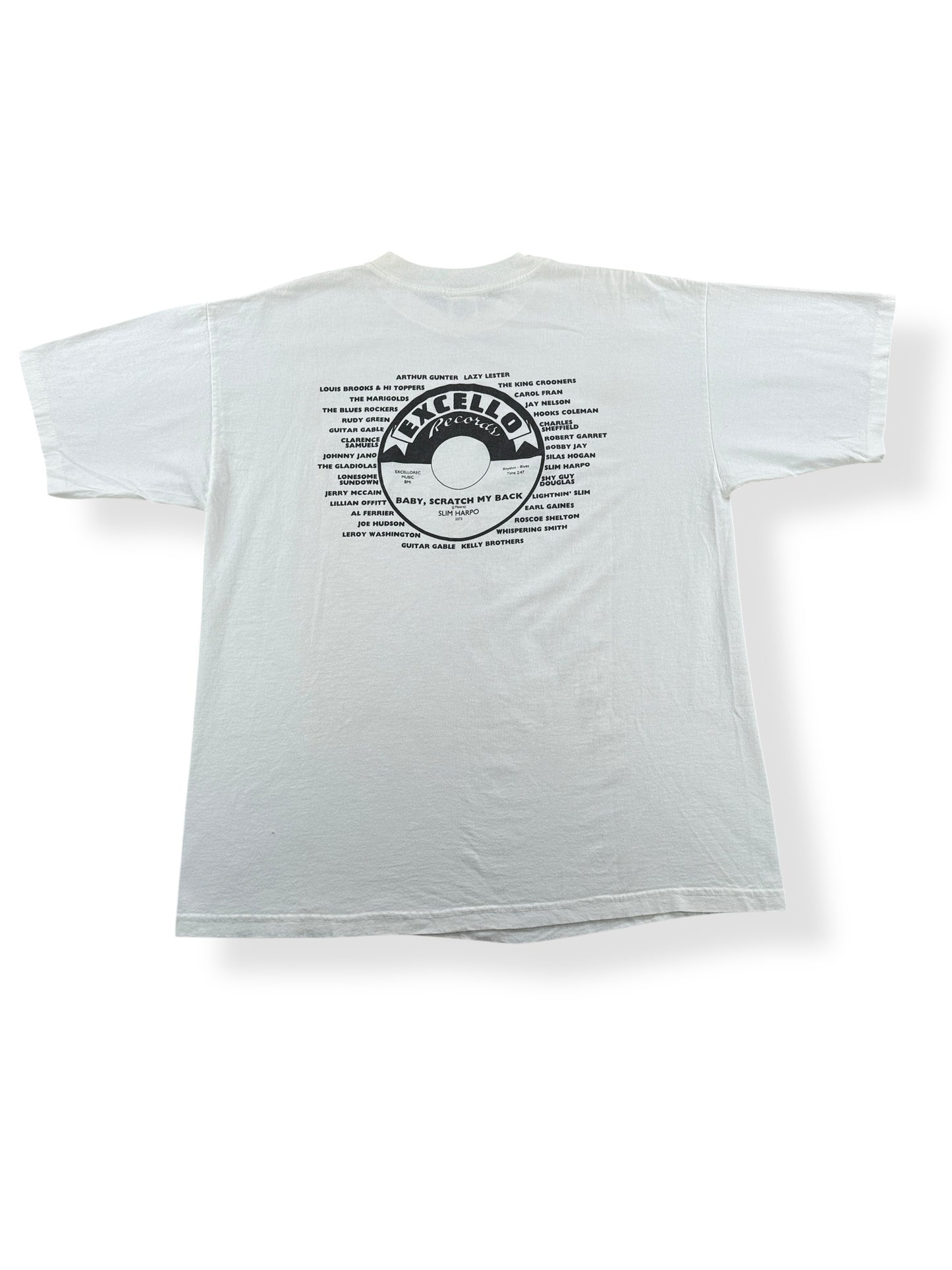 Back of Vintage Excello Records Tee SZ XL