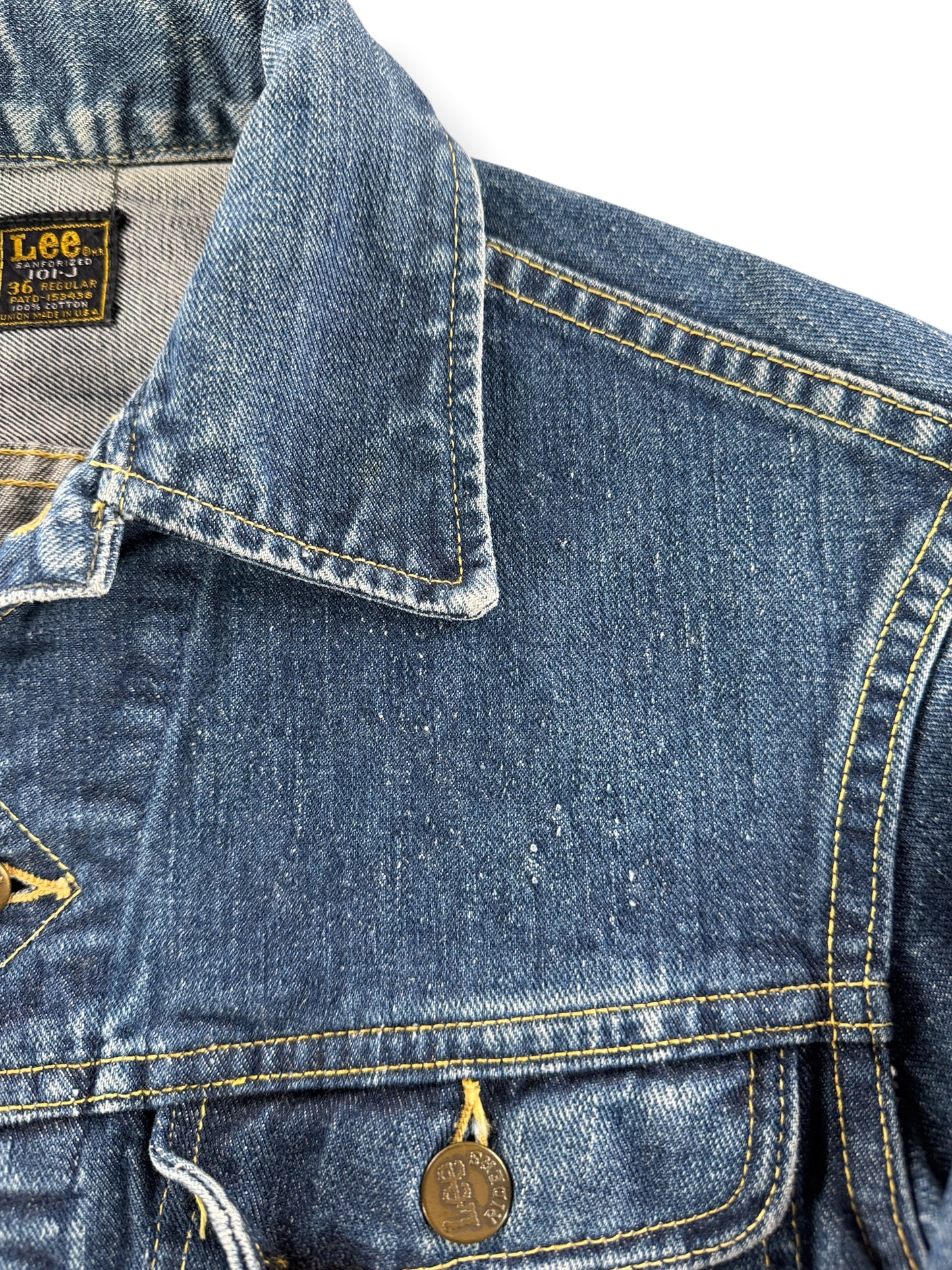Missing Patches on Vintage 70s Era Lee Denim 101-J Jacket SZ 36