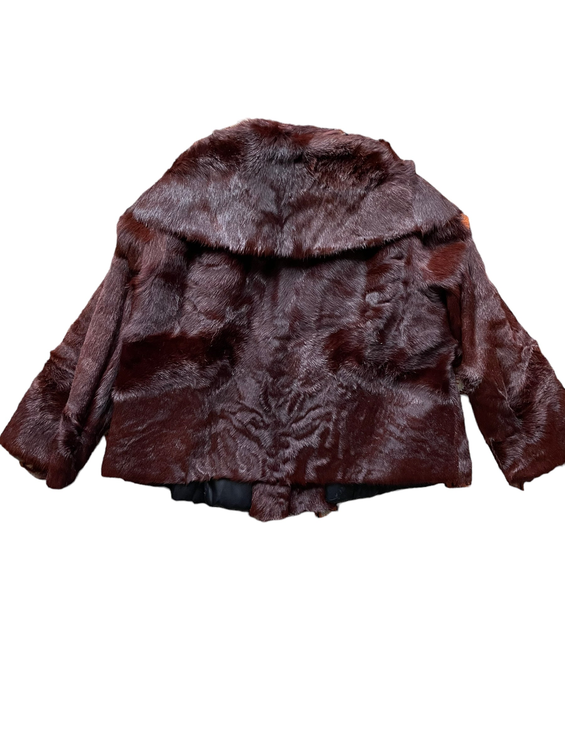 Full back view of 1940s Custom Made Blum Fur Co. Cropped Coat SZ M-L | Seattle True Vintage | Barn Owl Vintage Coats
